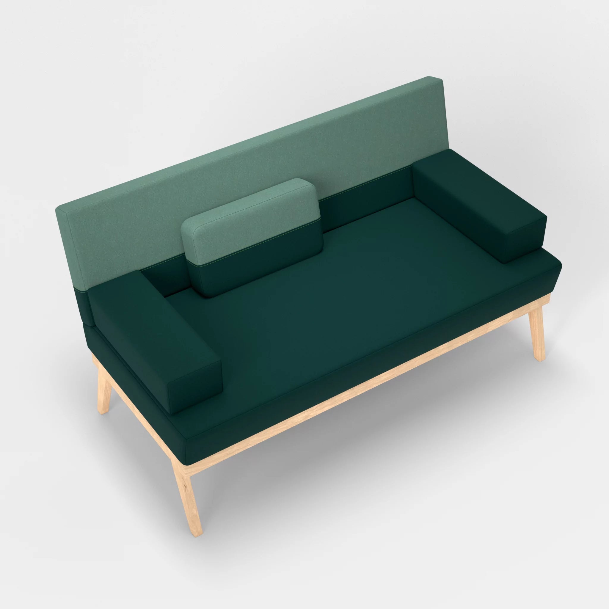 2er Sitzsofa Bauz dama0073-dama0045 in Petrol und Türkis von oben