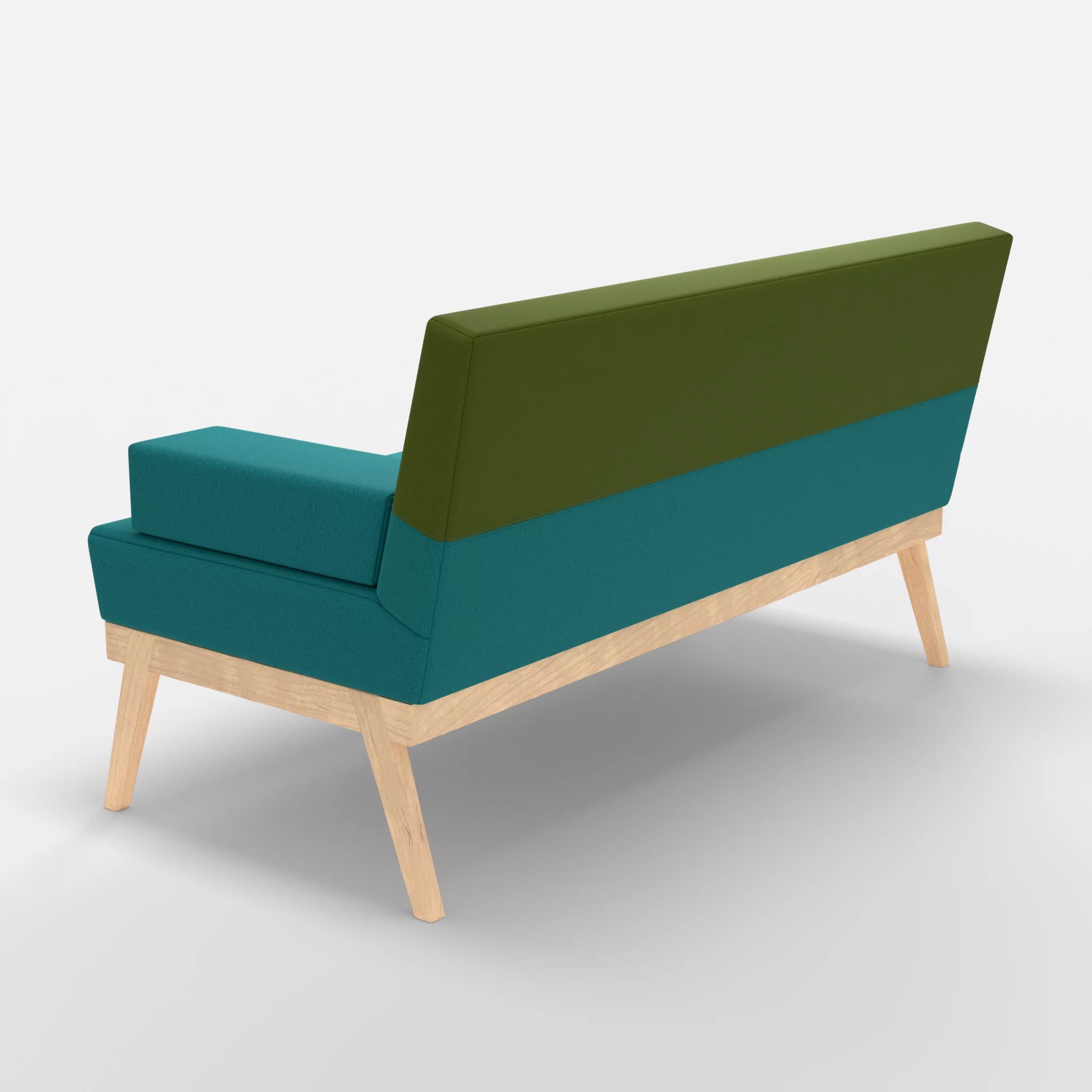 2er Sitzsofa Bauz dama0076-dama0059 in Türkis und Grün von hinten