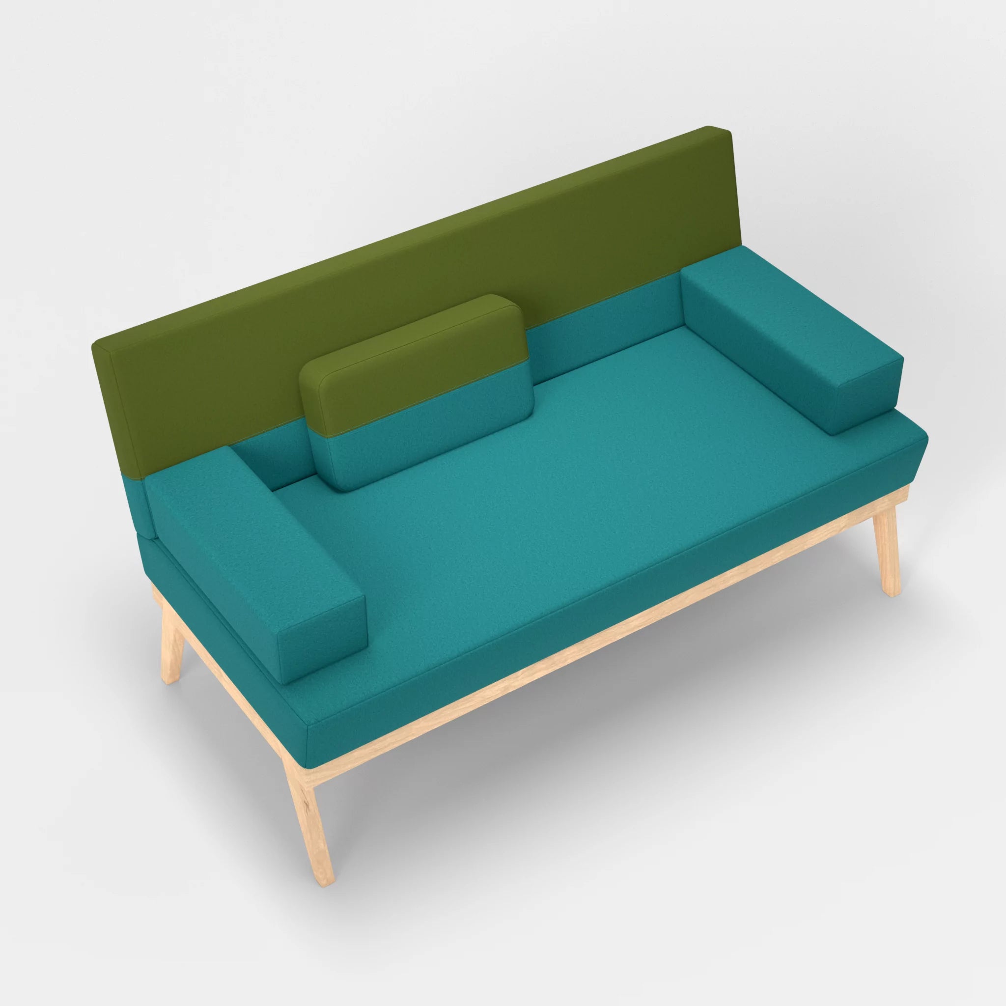 2er Sitzsofa Bauz dama0076-dama0059 in Türkis und Grün von oben
