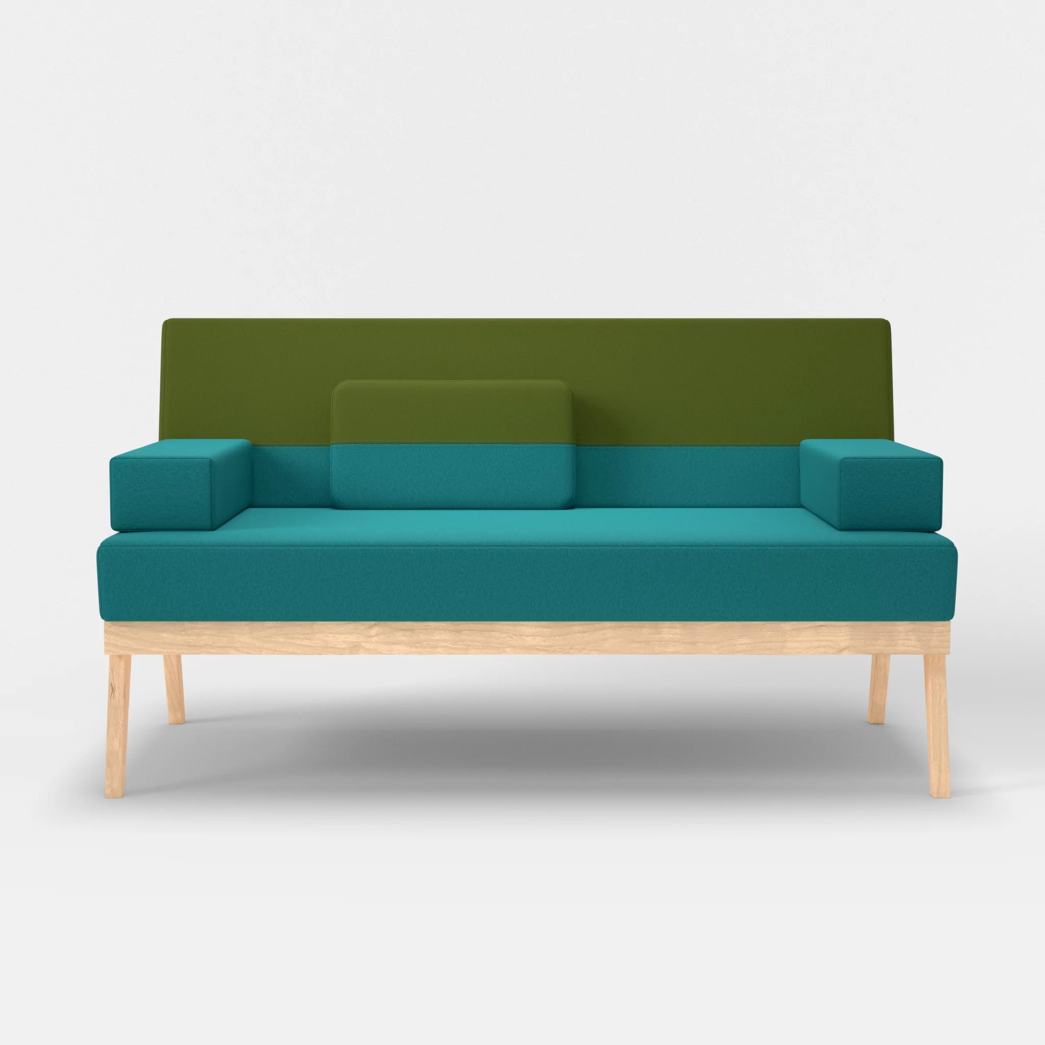 2er Sitzsofa Bauz dama0076-dama0059 in Türkis und Grün von vorne