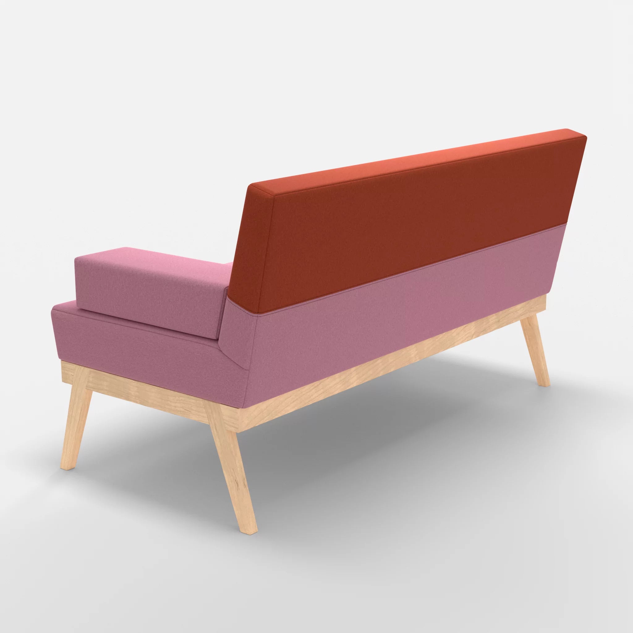 2er Sitzsofa Bauz dama0084-dama0062 in Rosa und Orange von hinten