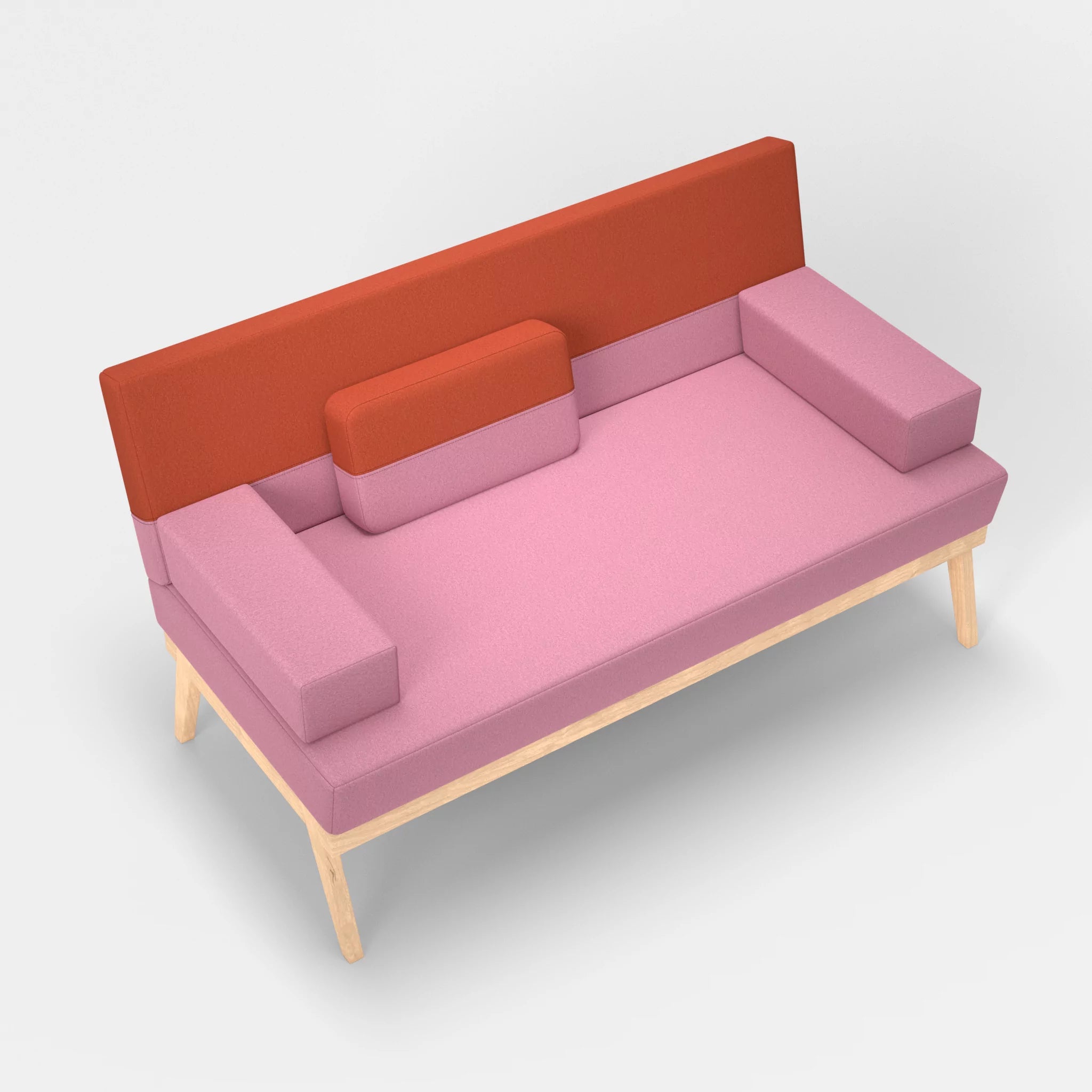 2er Sitzsofa Bauz dama0084-dama0062 in Rosa und Orange von oben