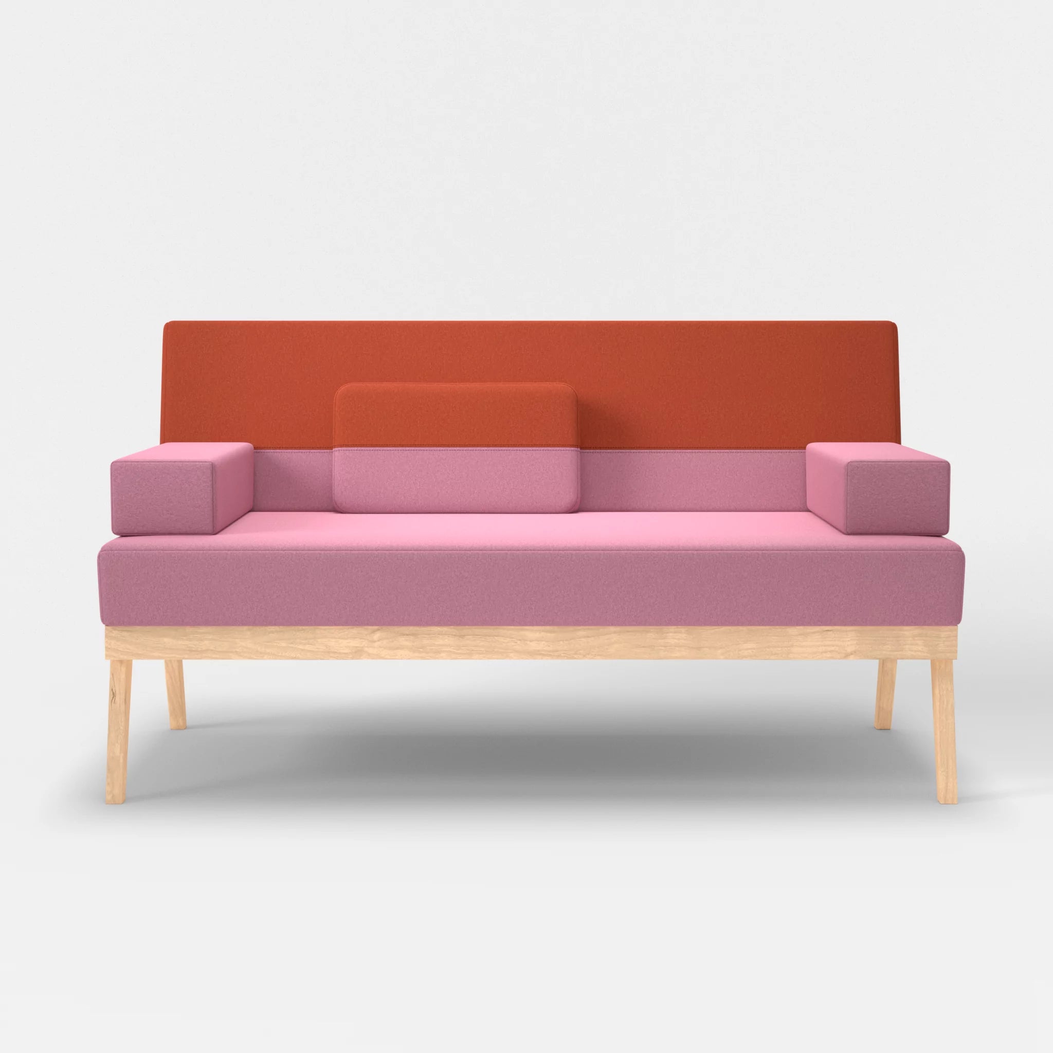 2er Sitzsofa Bauz dama0084-dama0062 in Rosa und Orange von vorne