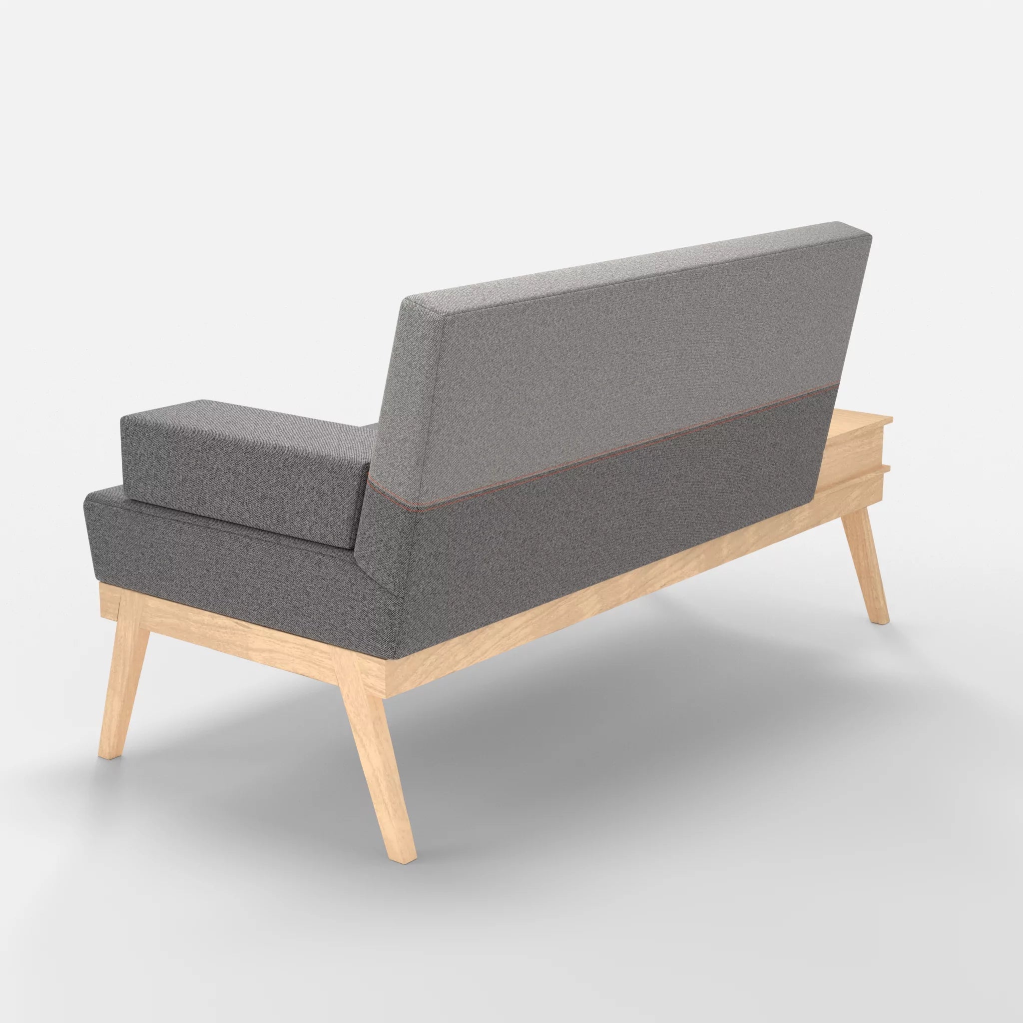 2er Sitzsofa Bauz mit Ablage links celia0218-celia0208 in Dunkelgrau und Mittelgrau von hinten