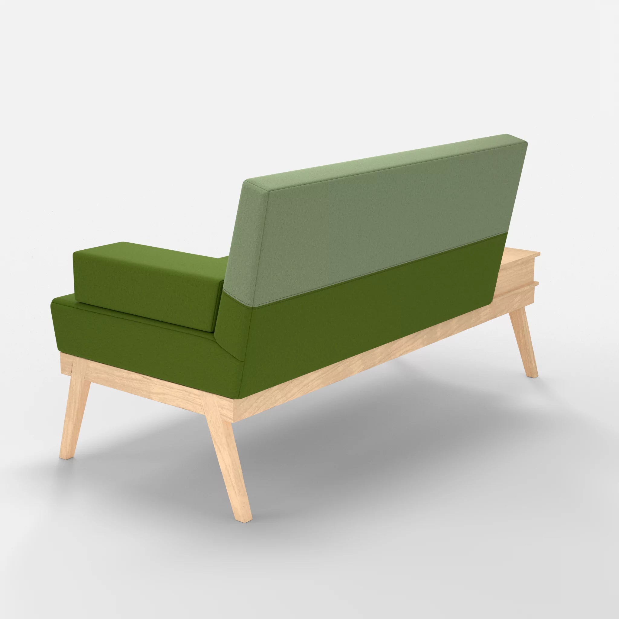 2er Sitzsofa Bauz mit Ablage links dama0027-dama0042 in Grün und Hellgrün von hinten