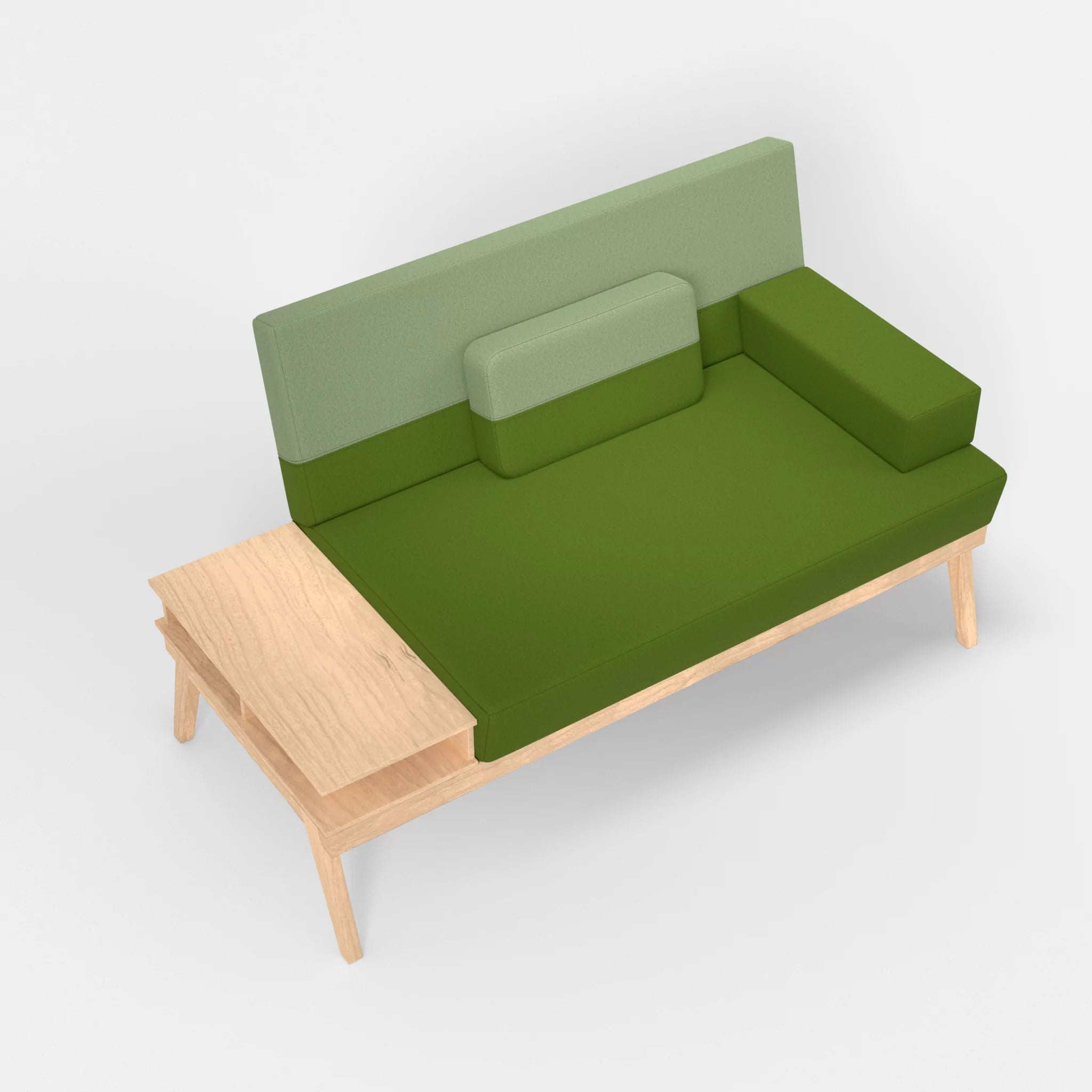 2er Sitzsofa Bauz mit Ablage links dama0027-dama0042 in Grün und Hellgrün von oben