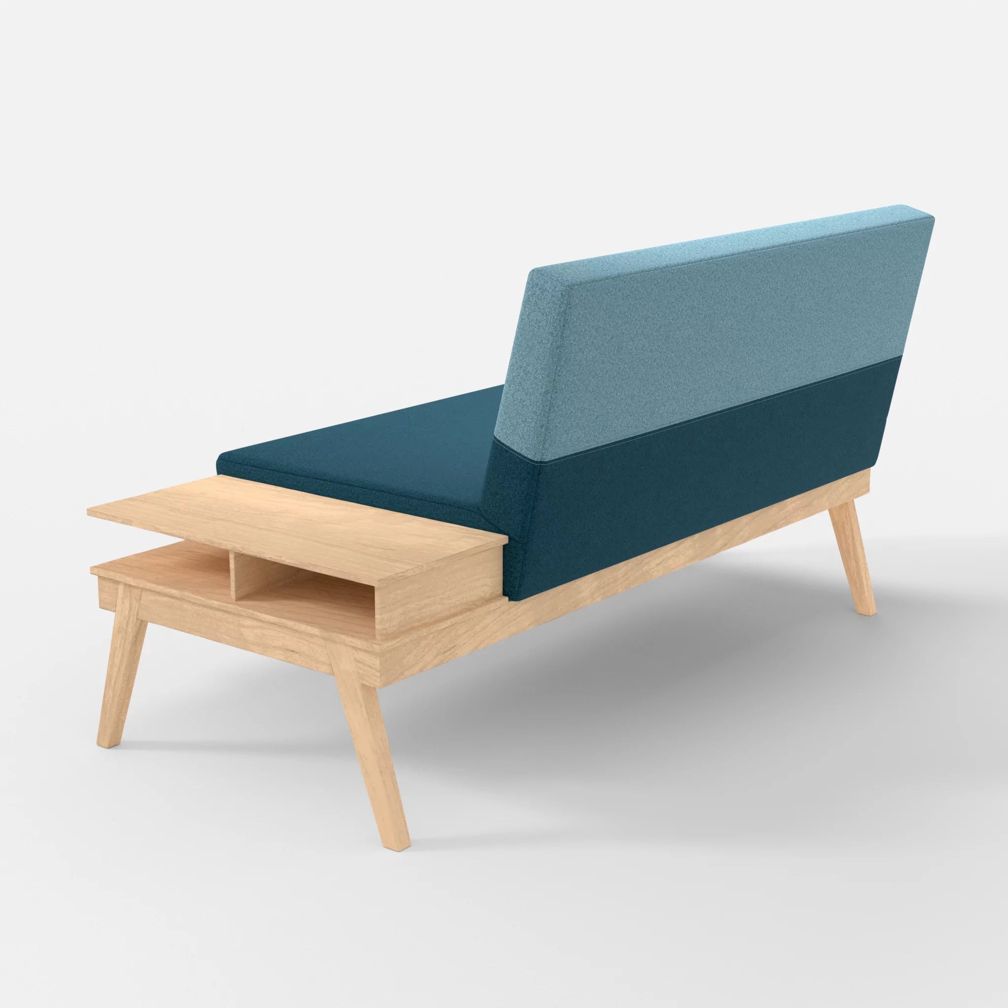 2er Sitzsofa Bauz mit Ablage rechts celia0203-celia0209 in Blau und Türkis von hinten