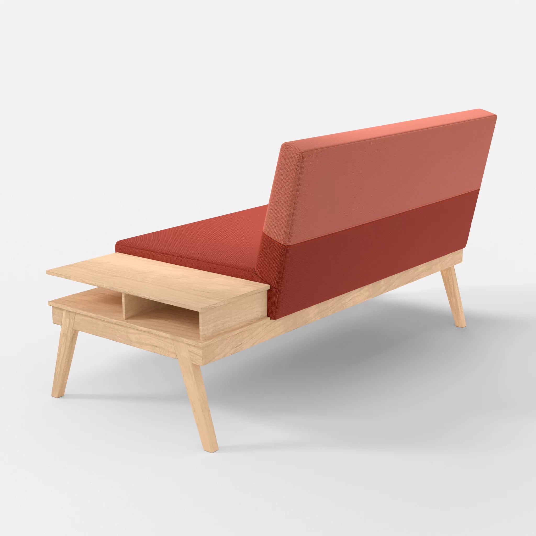 2er Sitzsofa Bauz mit Ablage rechts credolampion-credograpefruit in Rot und Coral von hinten