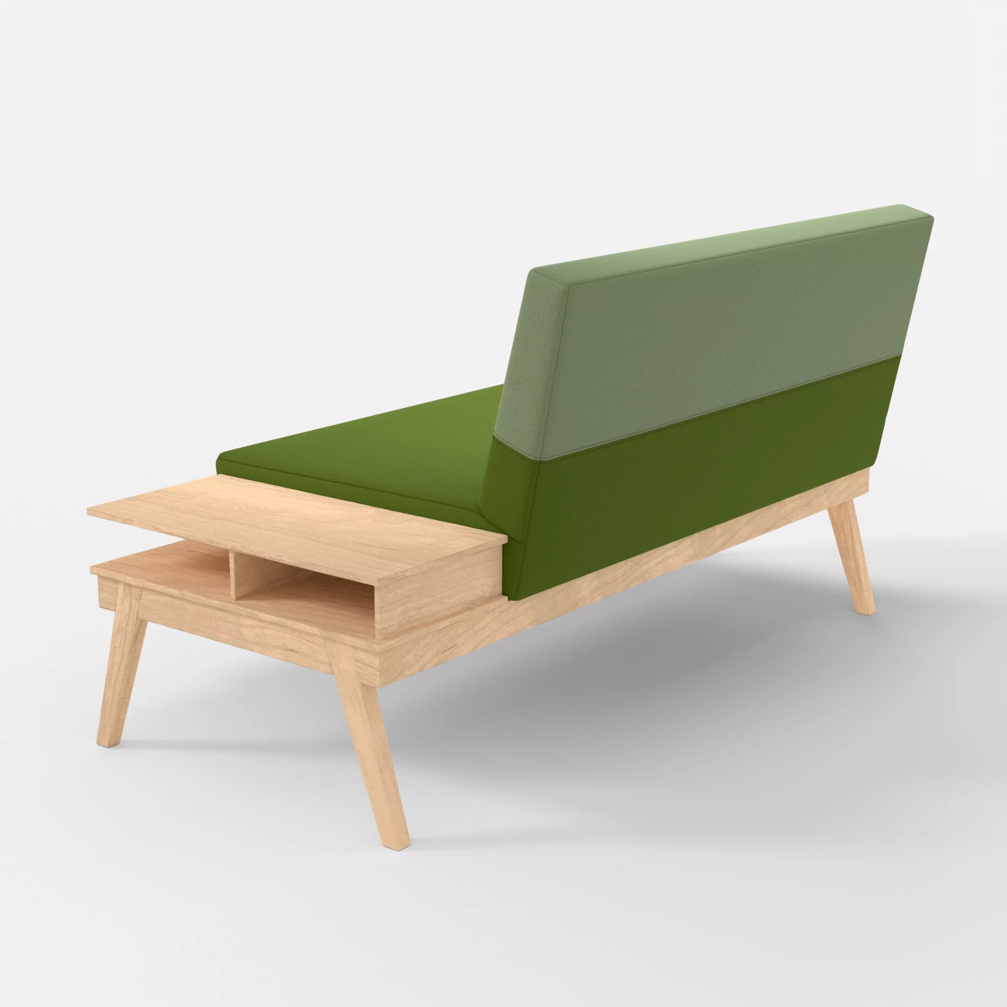 2er Sitzsofa Bauz mit Ablage rechts dama0027-dama0042 in Grün und Hellgrün von hinten
