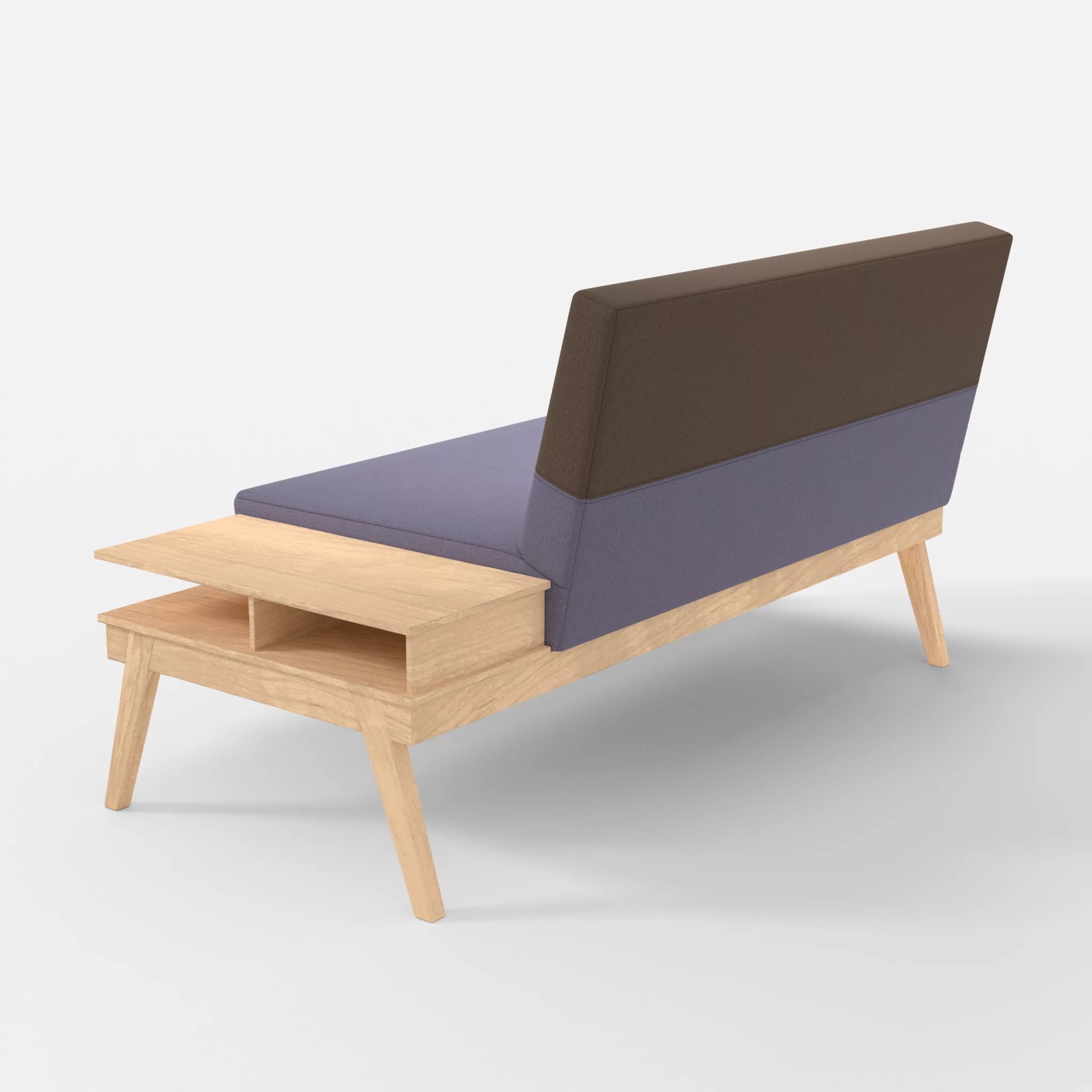 2er Sitzsofa Bauz mit Ablage rechts dama0039-dama0051 in Flieder und Braun von hinten