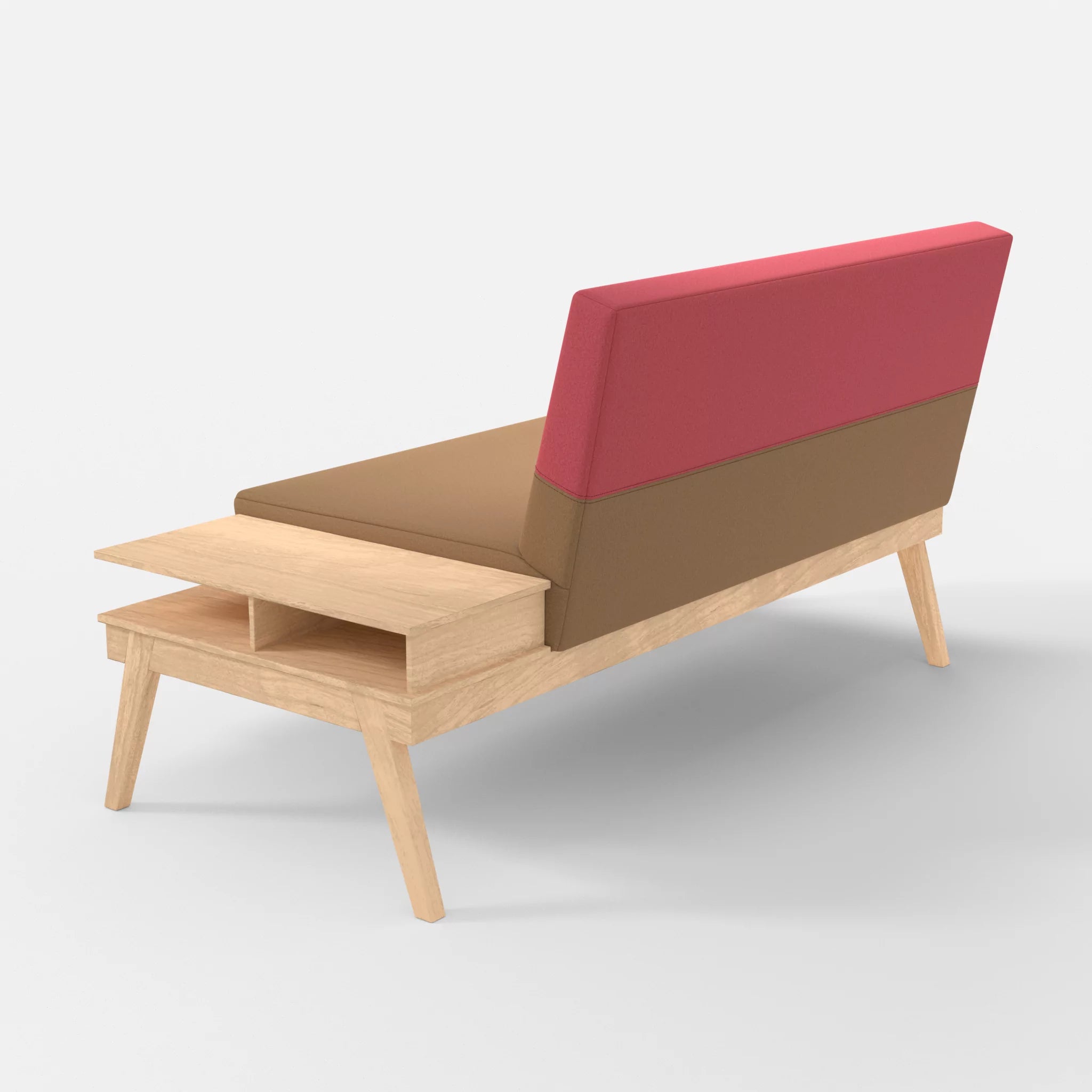 2er Sitzsofa Bauz mit Ablage rechts dama0056-dama0083 in Beige und Pink von hinten