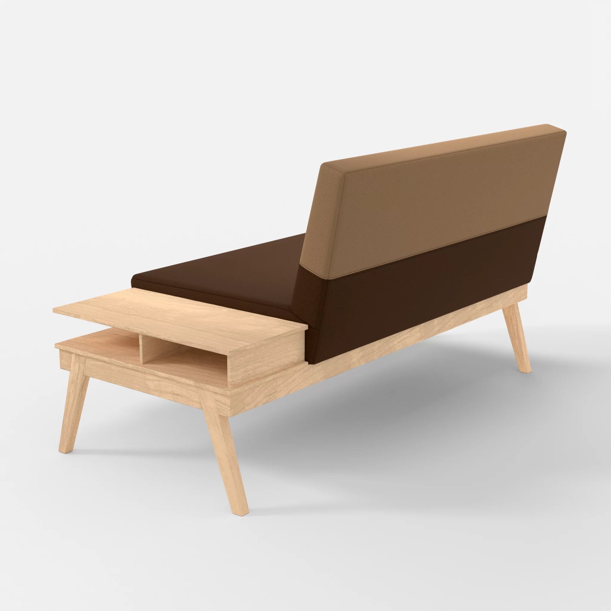 2er Sitzsofa Bauz mit Ablage rechts dama0060-dama0056 in Braun und Beige von hinten