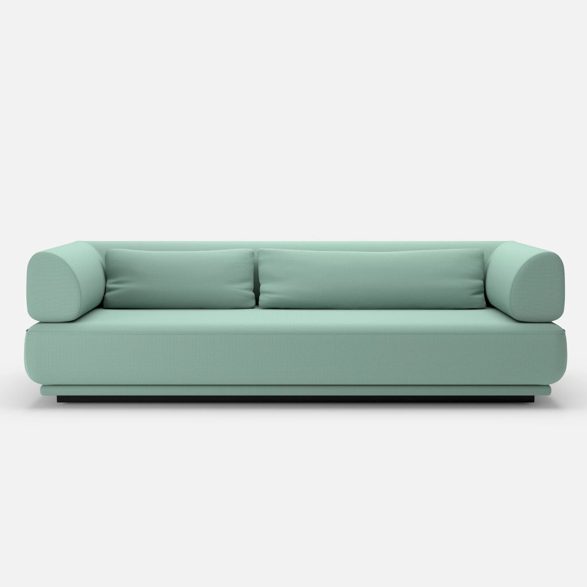 3 Sitzer Lounge Sofa Gordo novumlagoon in Graublau von vorne