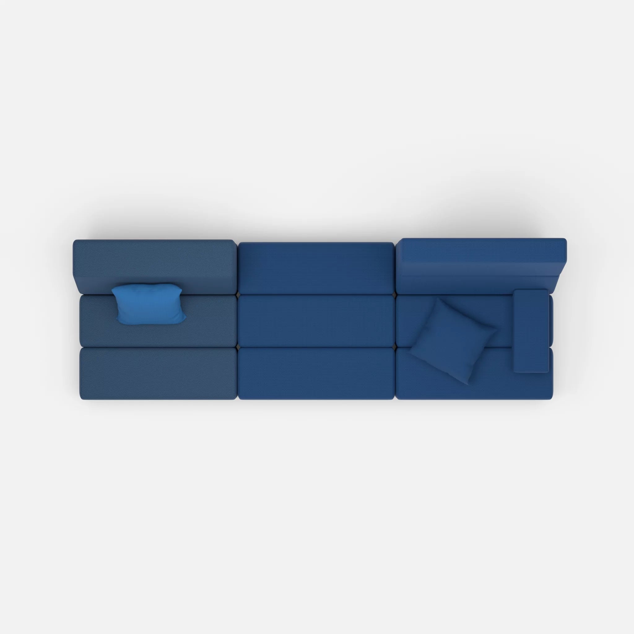 3 Sitzer Sofa Bricks 1 novumamur-radio6512 in Navy und Dunkelblau von oben