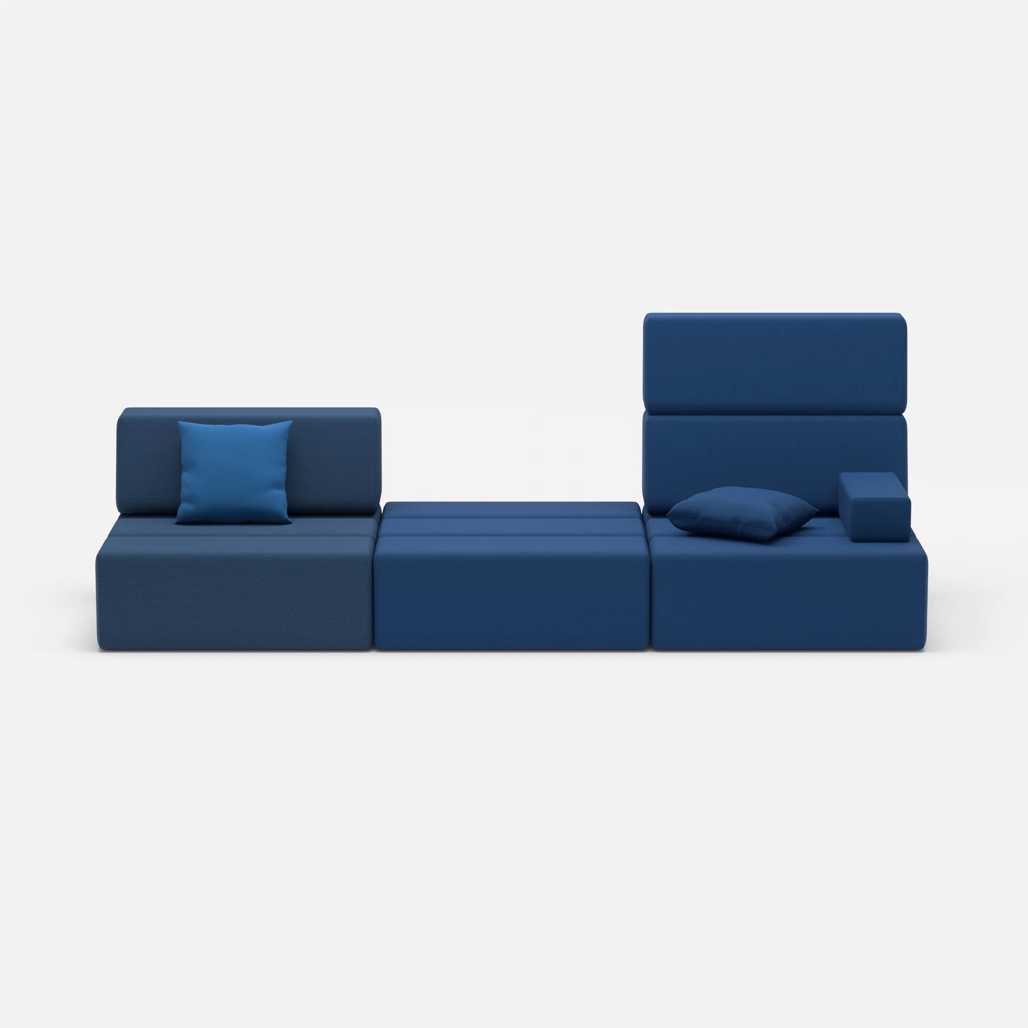 3 Sitzer Sofa Bricks 1 novumamur-radio6512 in Navy und Dunkelblau von vorne
