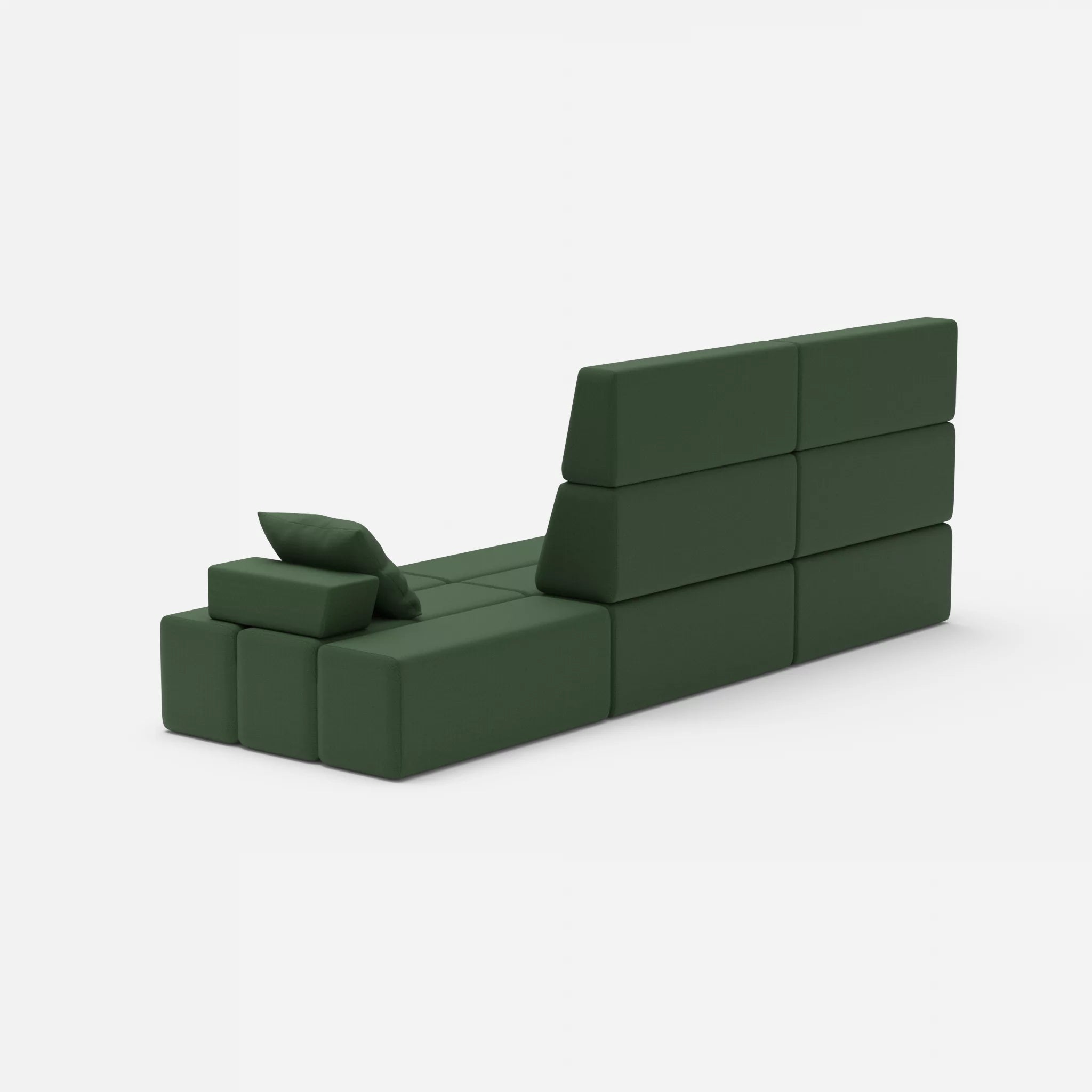 3 Sitzer Sofa Bricks 2 radio7036 in Olive von hinten
