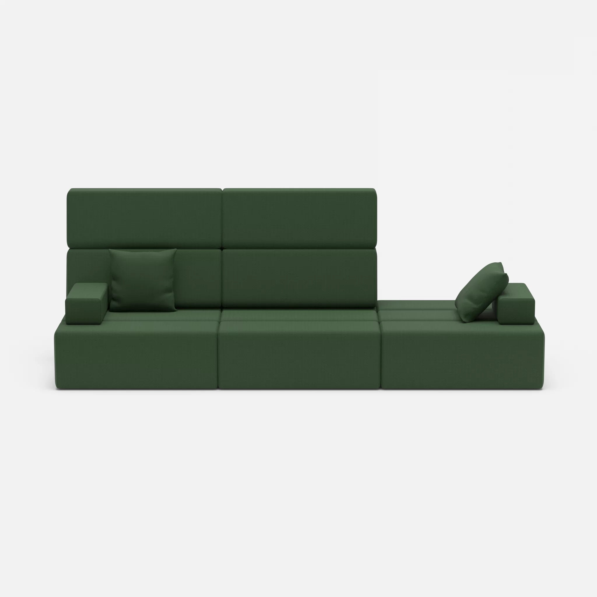 3 Sitzer Sofa Bricks 2 radio7036 in Olive von vorne