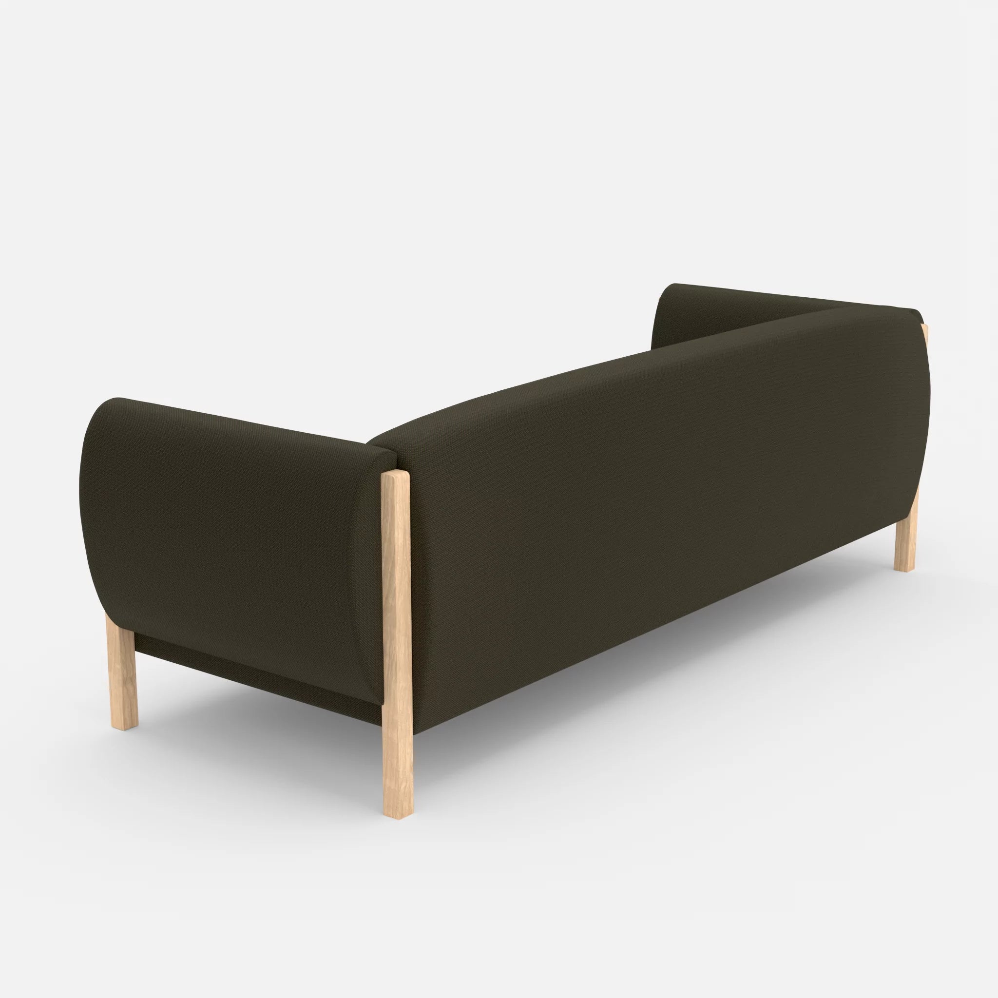 3 Sitzer Sofa Mallow credoforest in Dunkelgrün von hinten