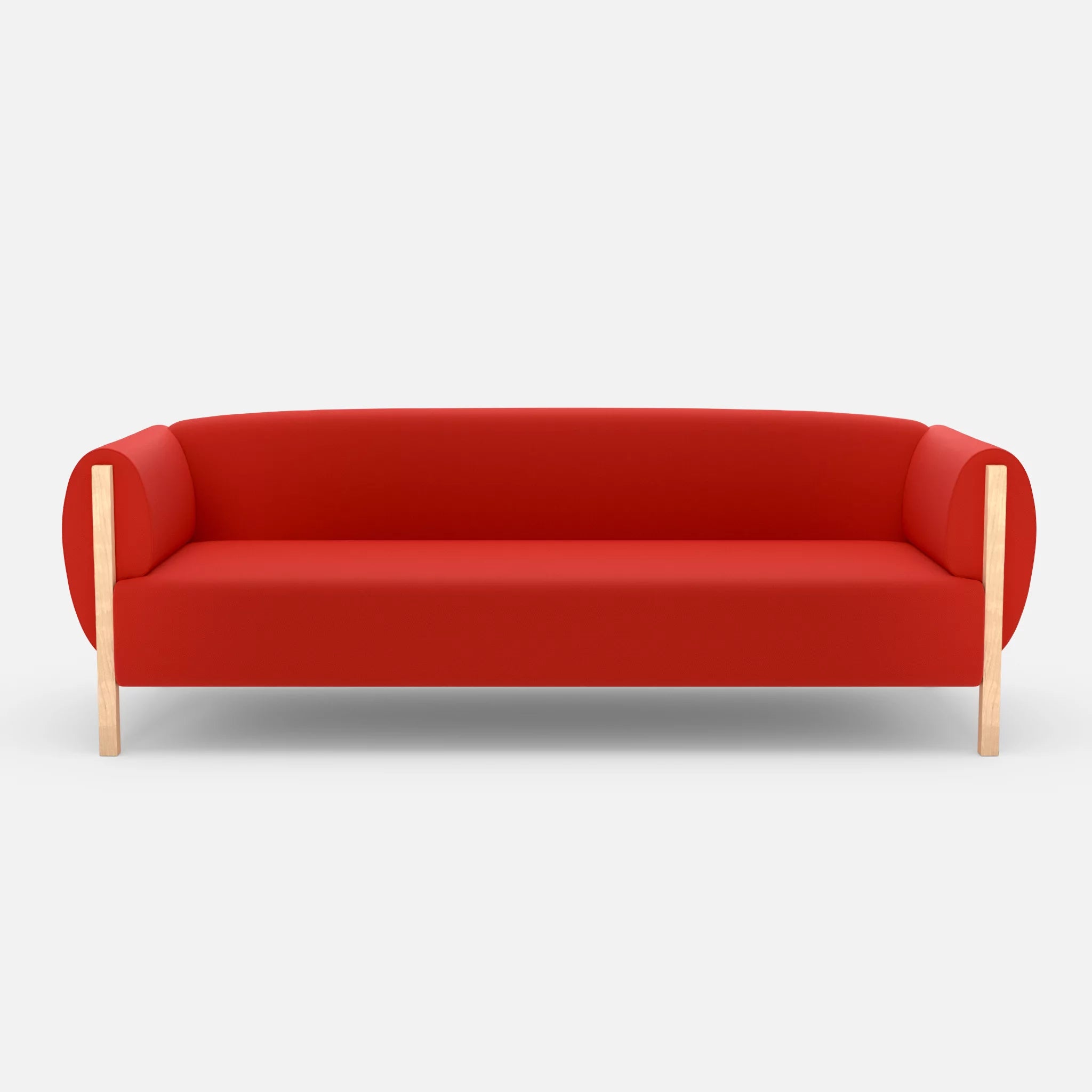 3 Sitzer Sofa Mallow radio4028 in Rot von vorne