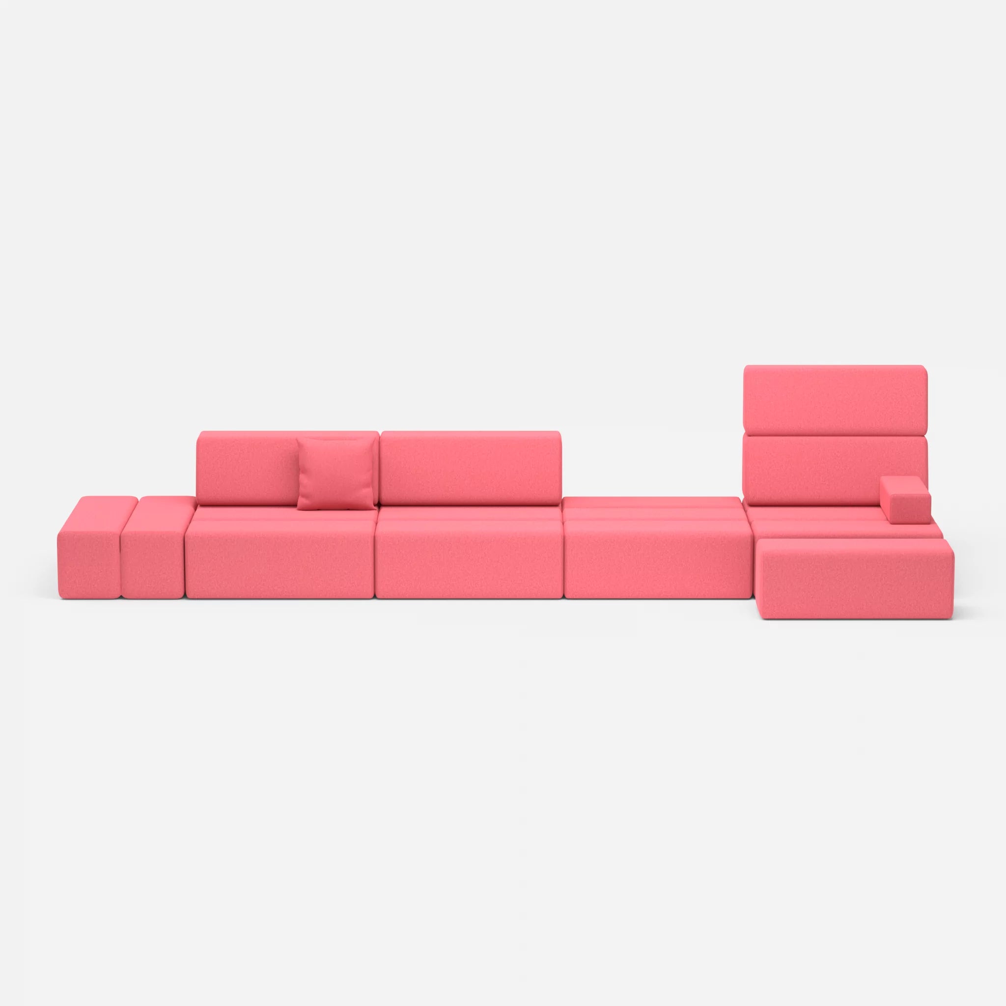 4 Sitzer Sofa Bricks 1 dama0083 in Pink von vorne