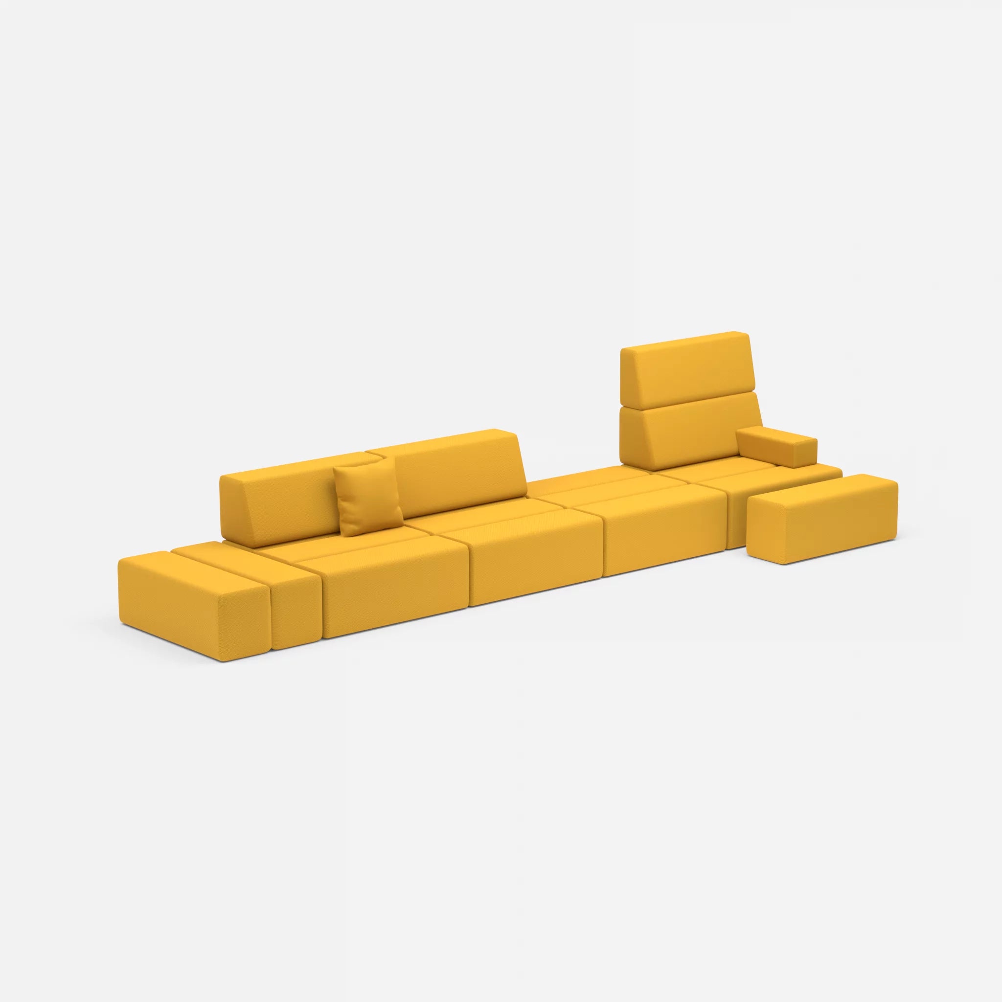 4 Sitzer Sofa Bricks 1 novumcurry in Curry von der Seite