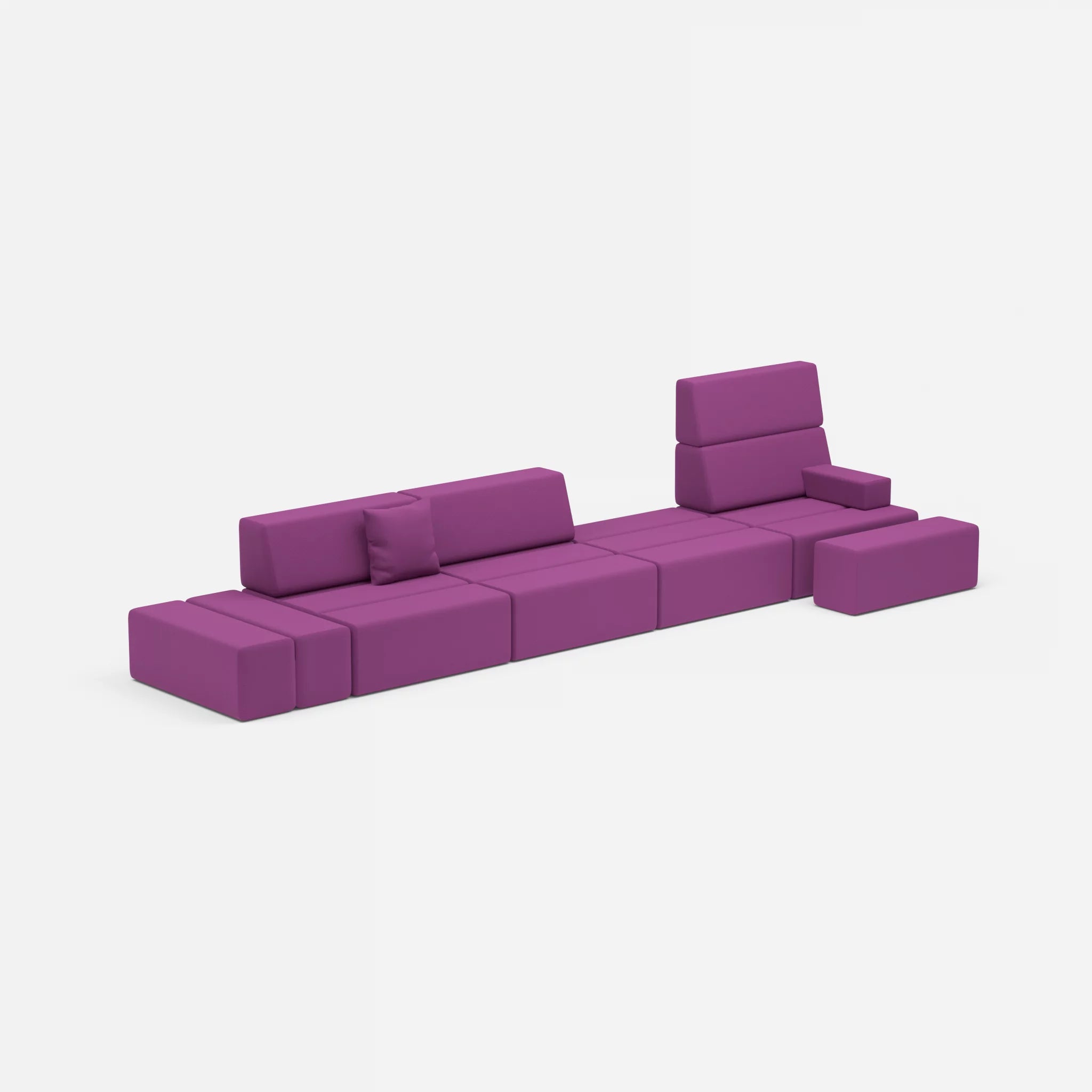 4 Sitzer Sofa Bricks 1 novumviola in Violett von der Seite