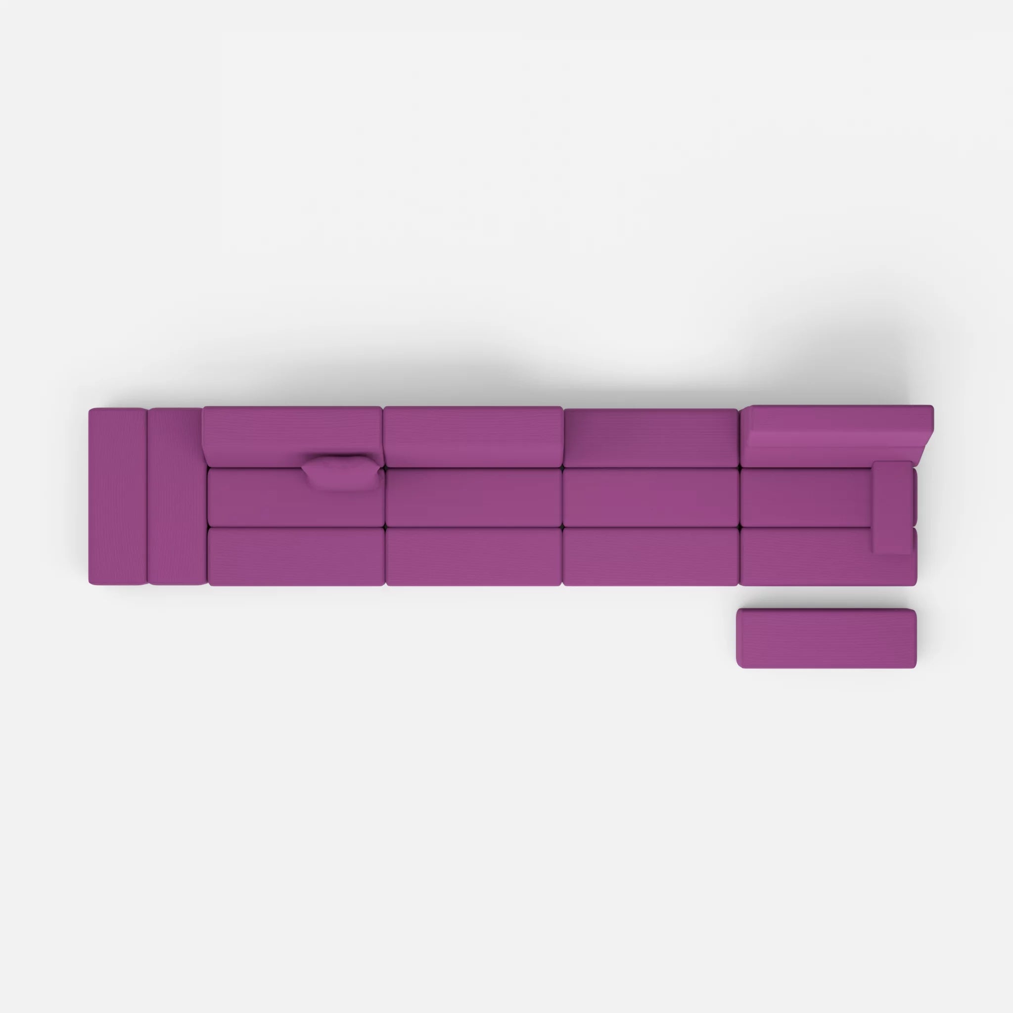 4 Sitzer Sofa Bricks 1 novumviola in Violett von oben