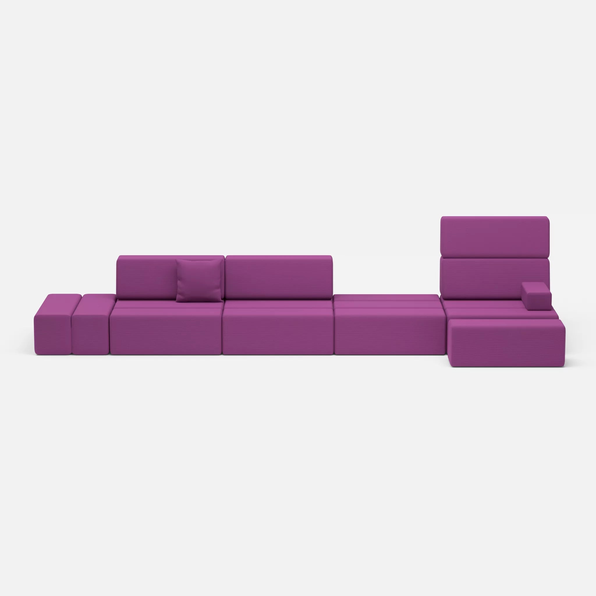 4 Sitzer Sofa Bricks 1 novumviola in Violett von vorne