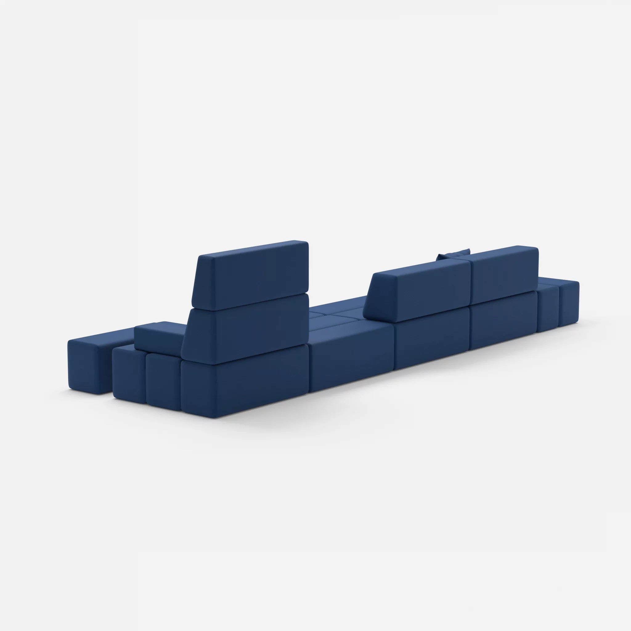 4 Sitzer Sofa Bricks 1 radio6512 in Dunkelblau von hinten