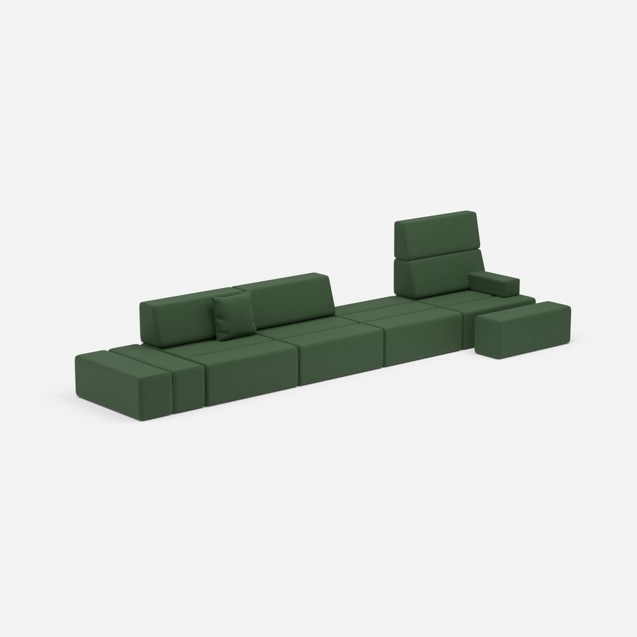 4 Sitzer Sofa Bricks 1 radio7036 in Olive von der Seite