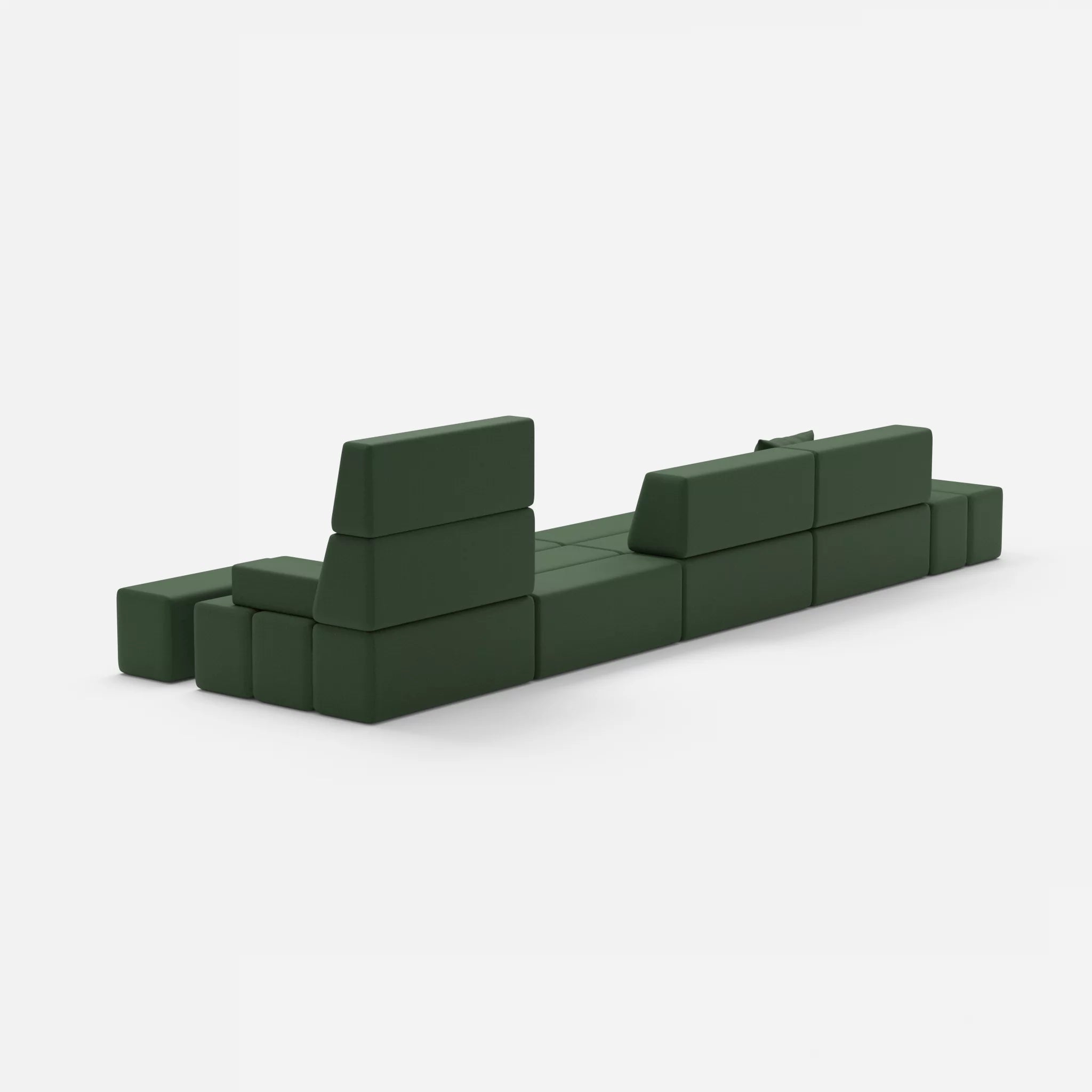 4 Sitzer Sofa Bricks 1 radio7036 in Olive von hinten