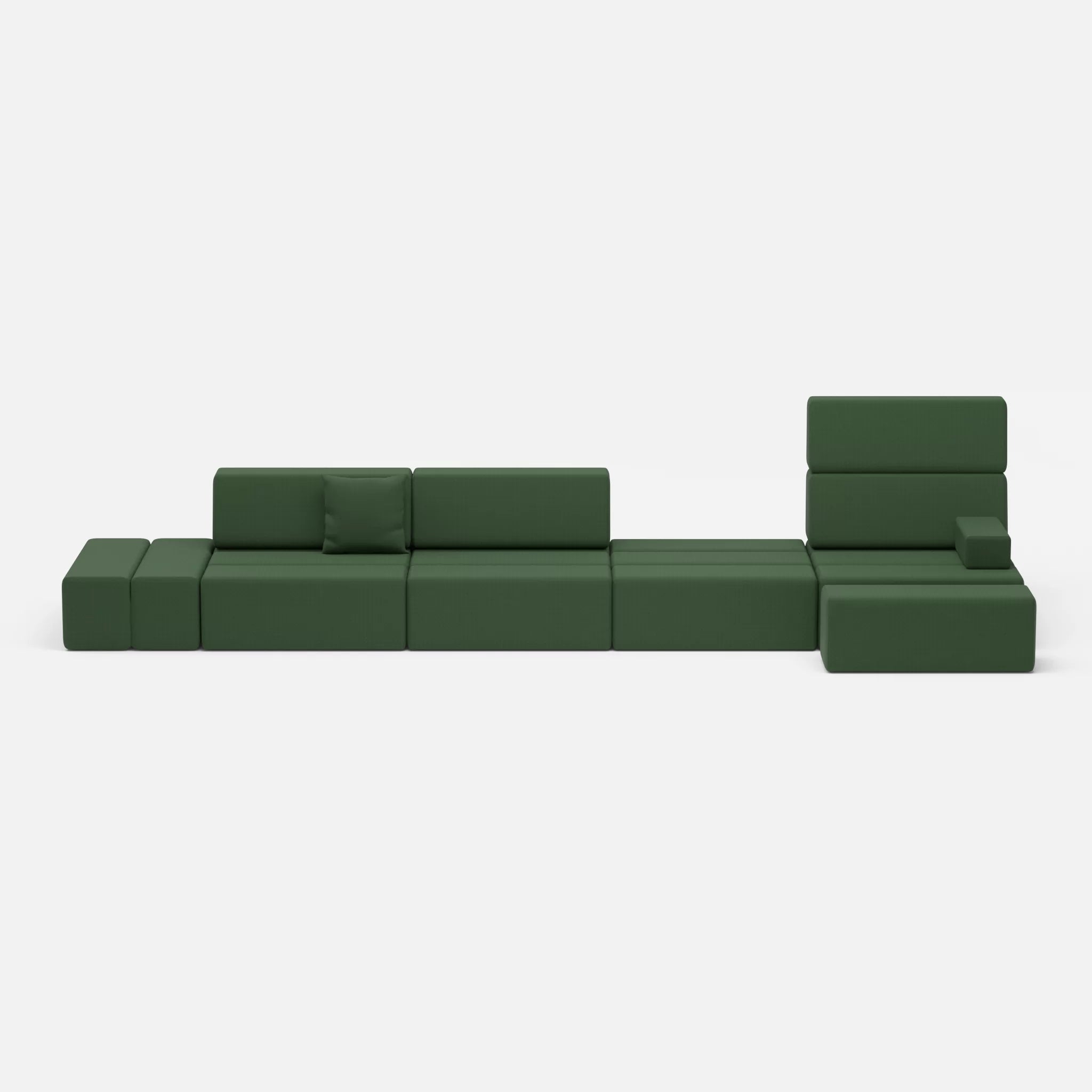 4 Sitzer Sofa Bricks 1 radio7036 in Olive von vorne