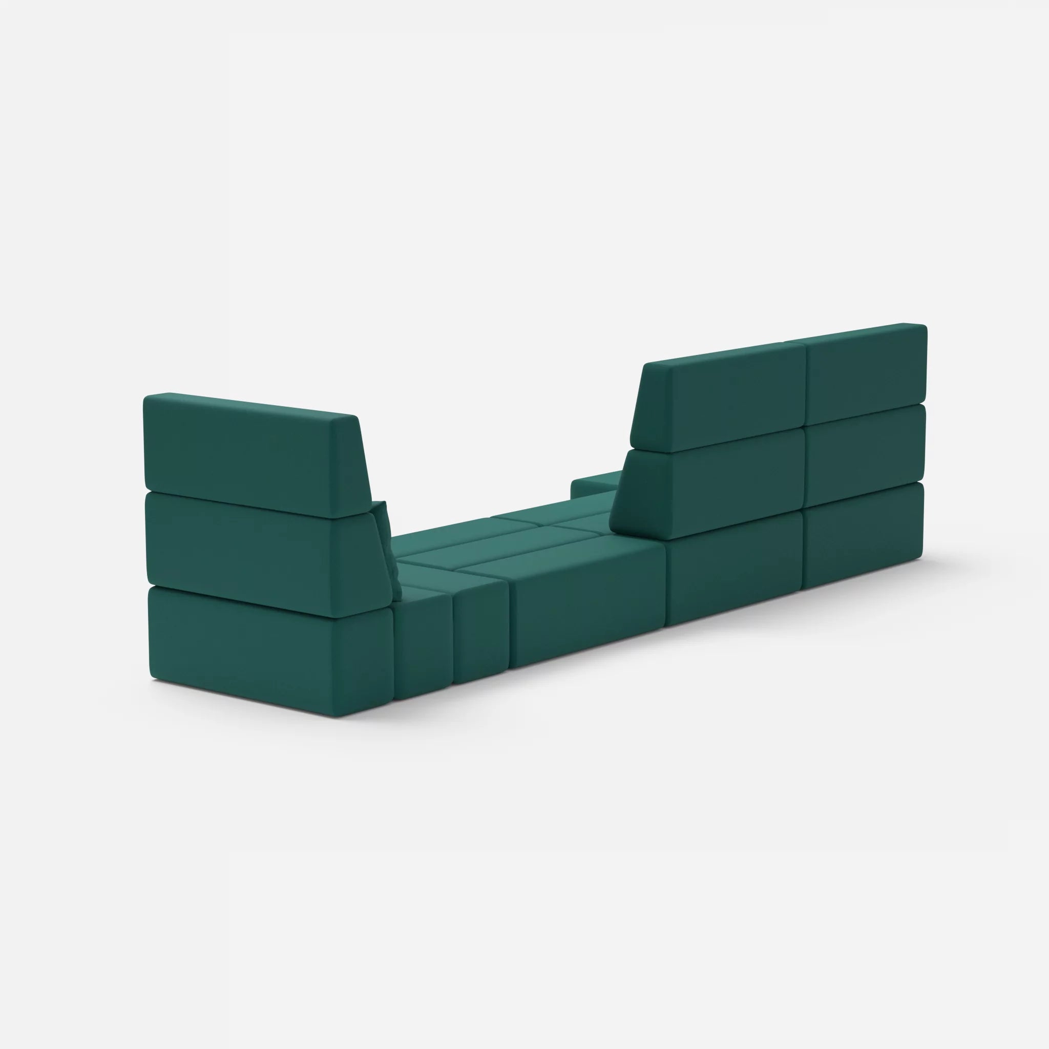 4 Sitzer Sofa Bricks 2 radio6015 in Türkis von hinten