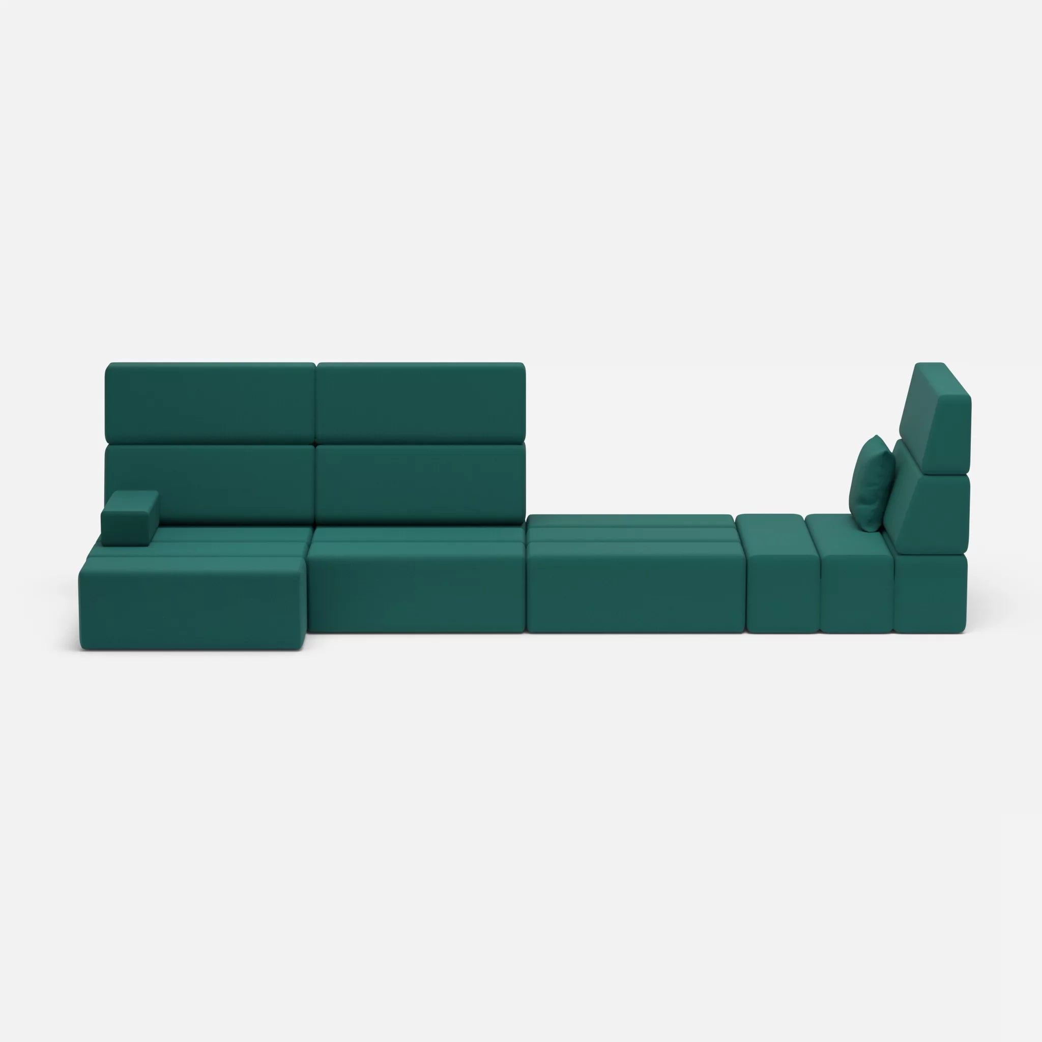 4 Sitzer Sofa Bricks 2 radio6015 in Türkis von vorne