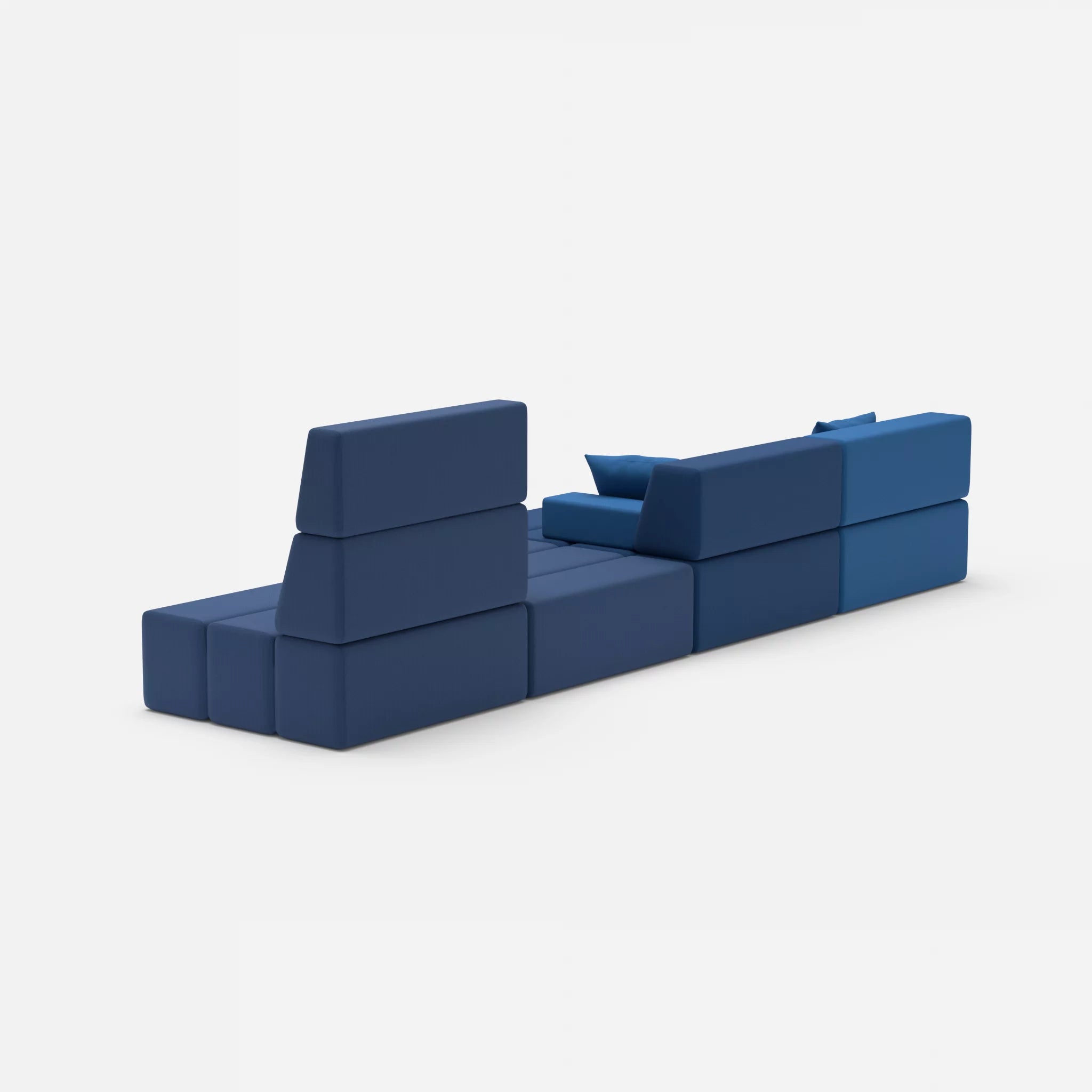 4 Sitzer Sofa Bricks 3 radio6075-radio6598 in Blau und Navy von hinten