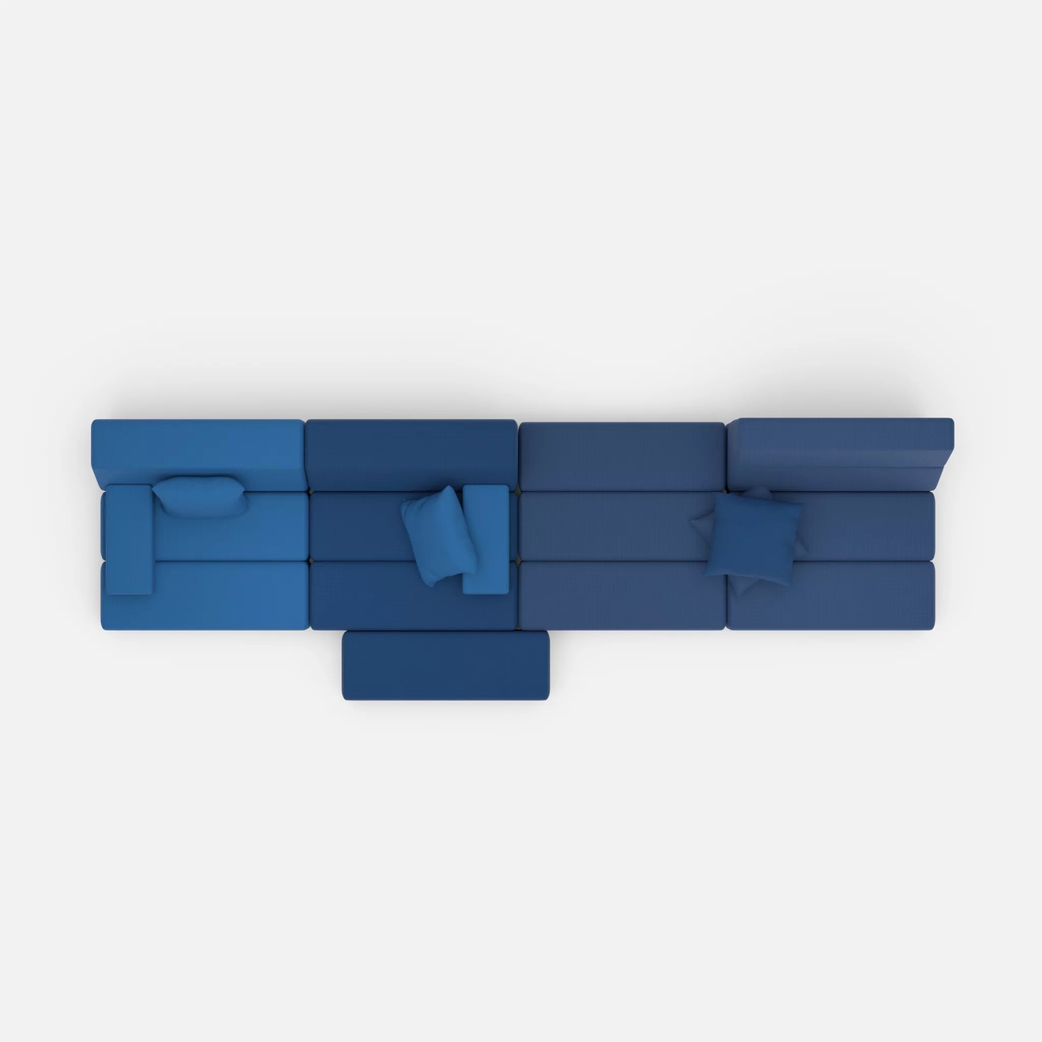 4 Sitzer Sofa Bricks 3 radio6075-radio6598 in Blau und Navy von oben