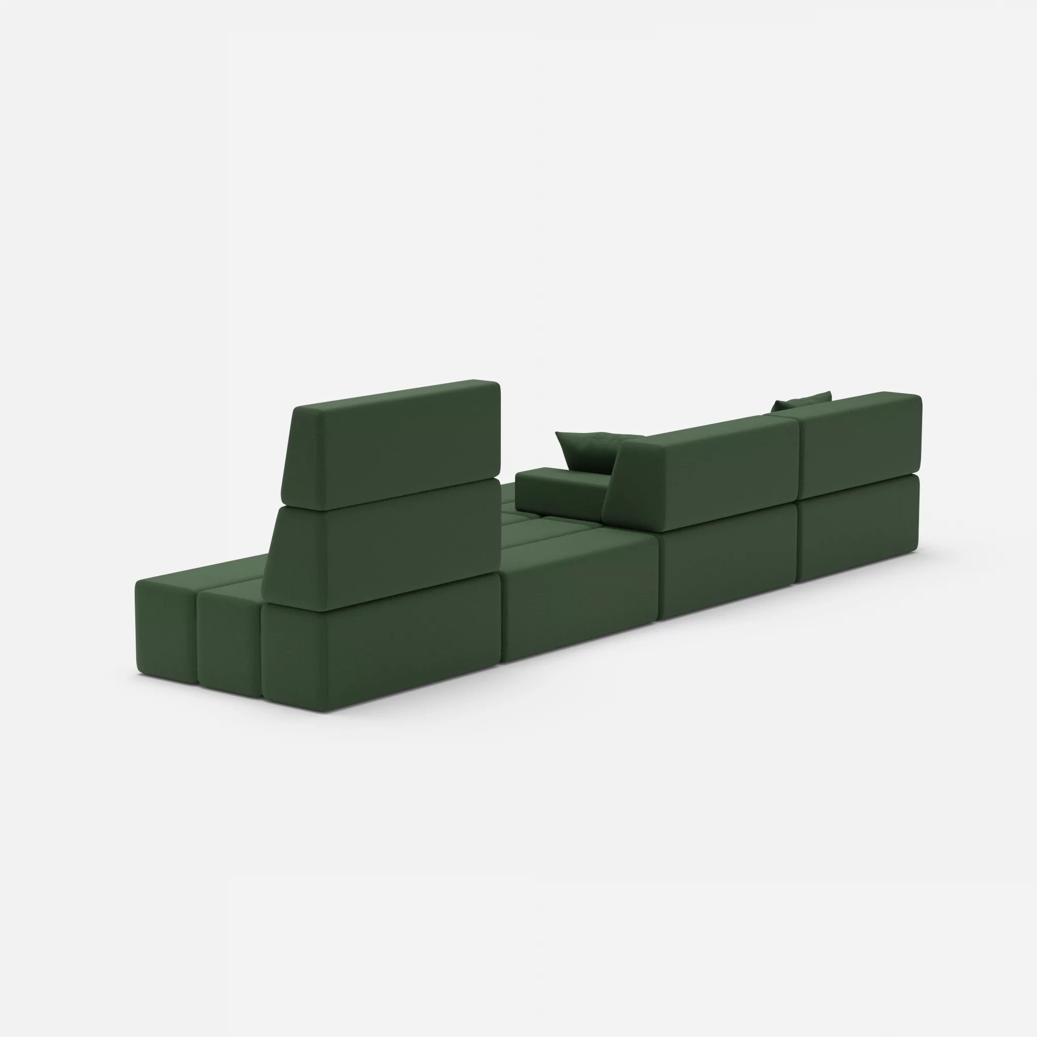 4 Sitzer Sofa Bricks 3 radio7036 in Olive von hinten