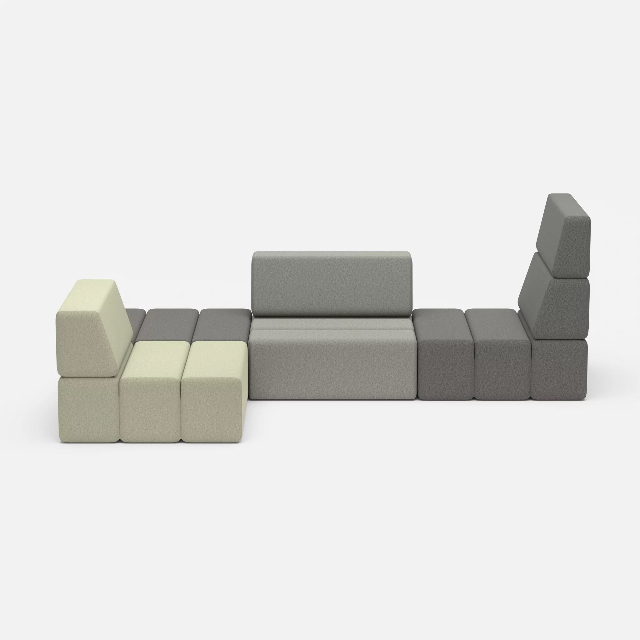 Ecksofa Bricks 1 dama0004-dama0003 in Dunkelgrau und Mittelgrau von vorne