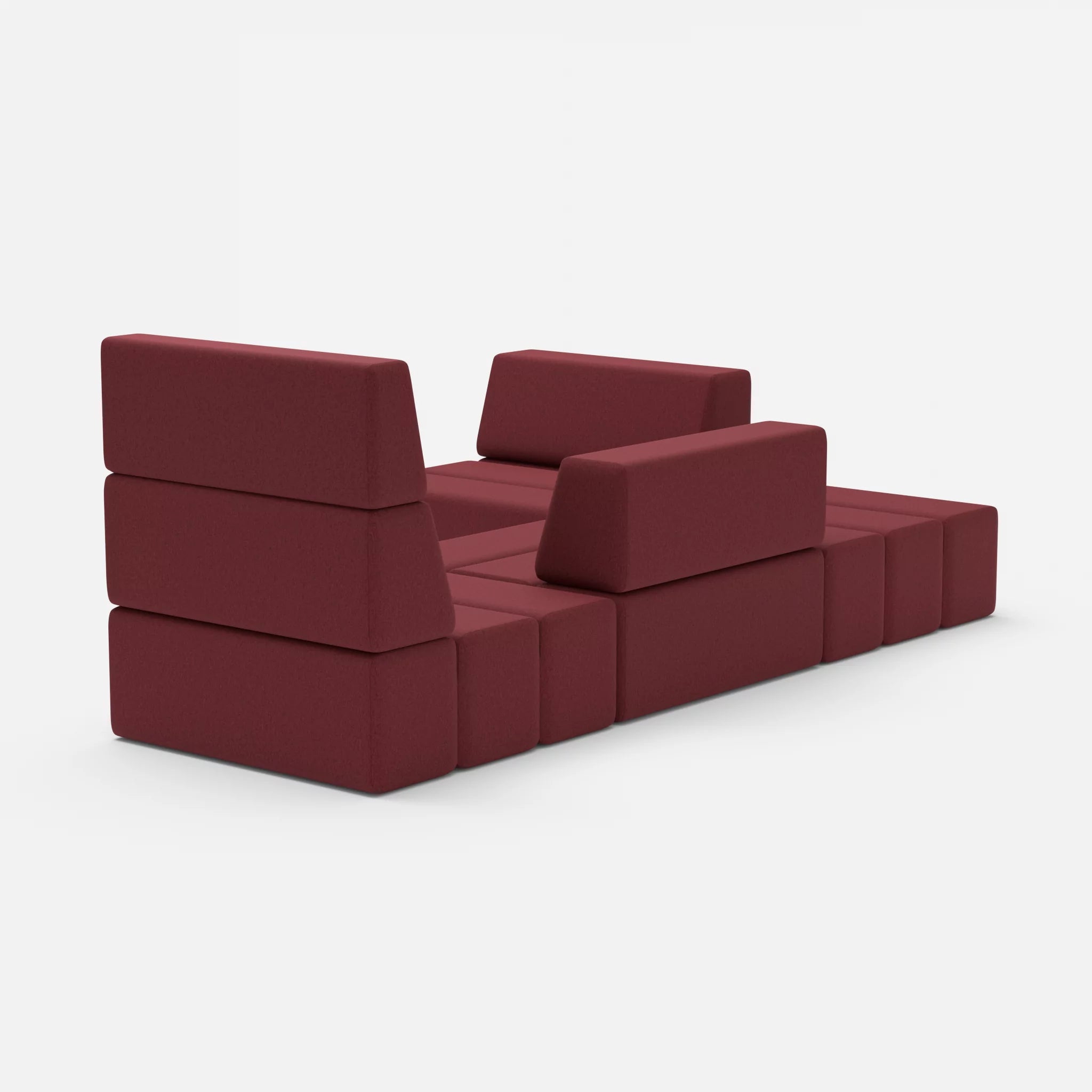 Ecksofa Bricks 1 dama0034 in Bordeaux von hinten
