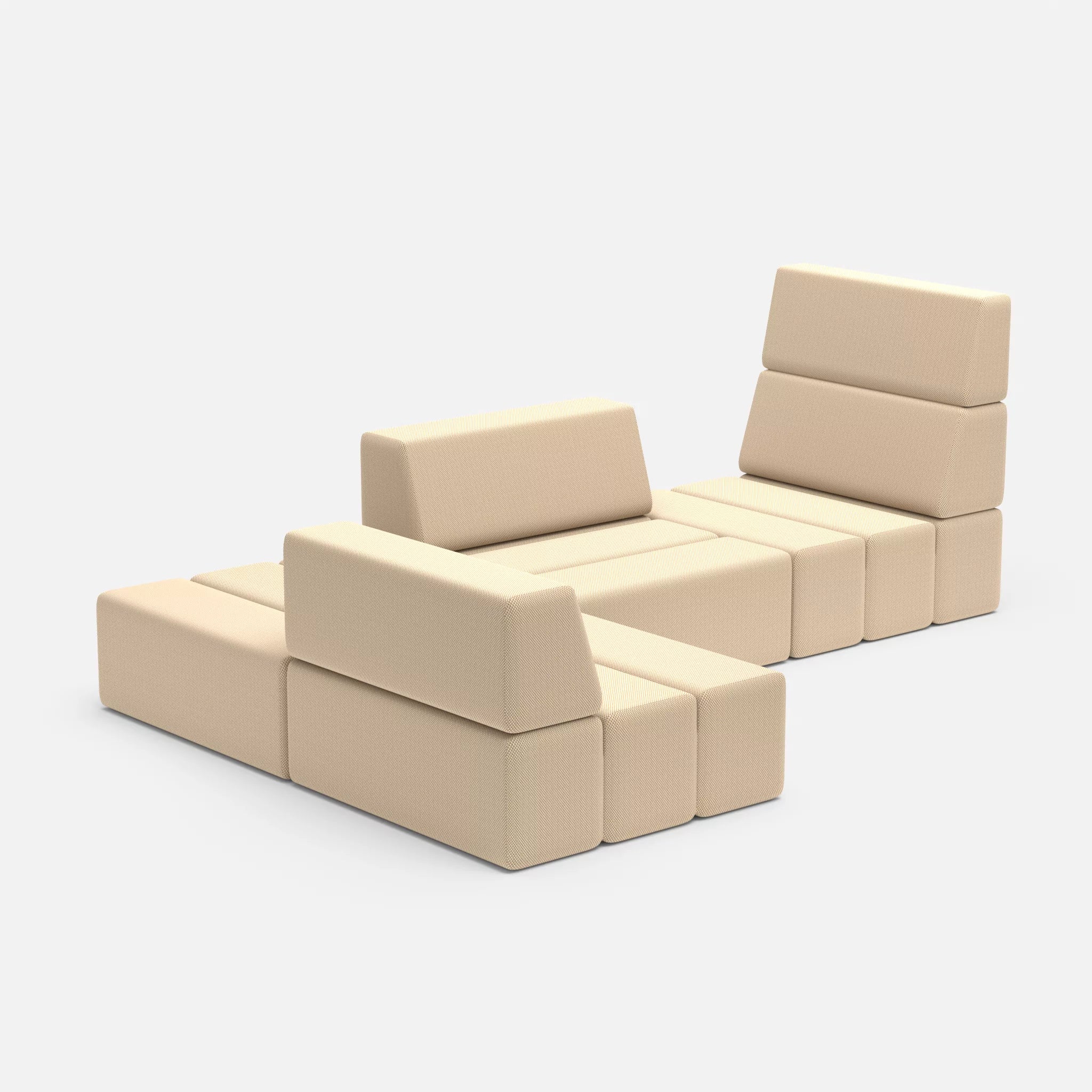 Ecksofa Bricks 1 novumcocos in Hellbraun von der Seite