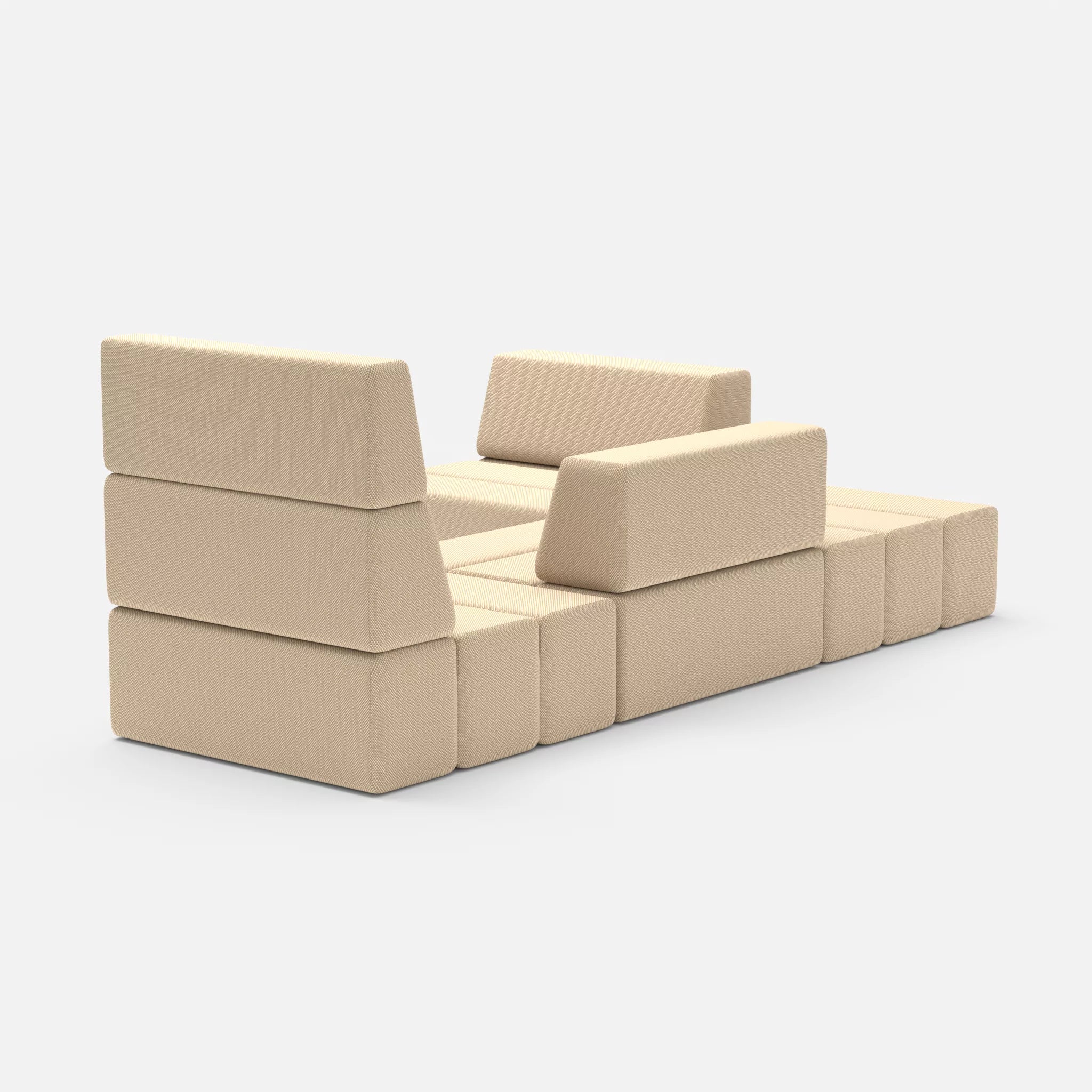 Ecksofa Bricks 1 novumcocos in Hellbraun von hinten