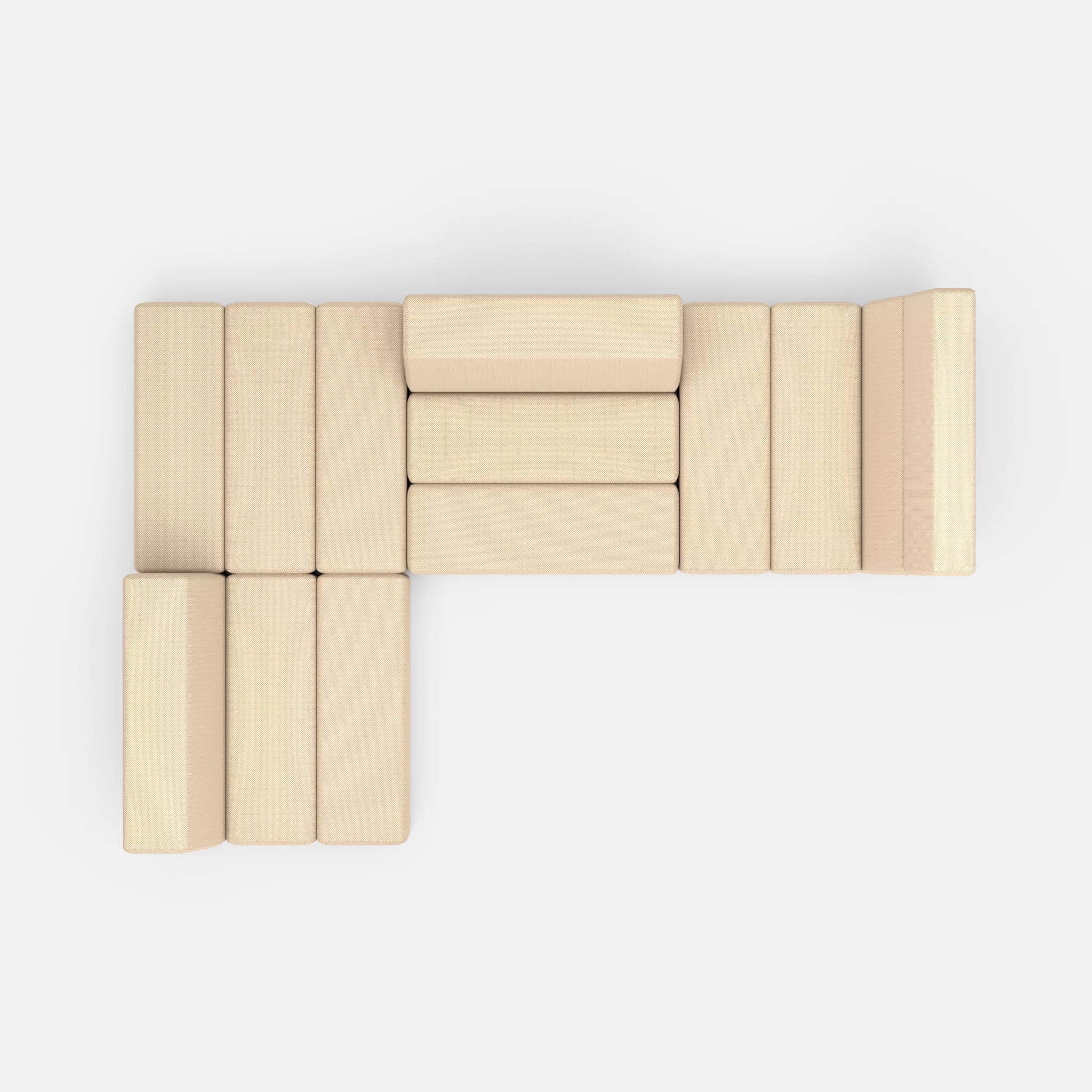 Ecksofa Bricks 1 novumcocos in Hellbraun von oben