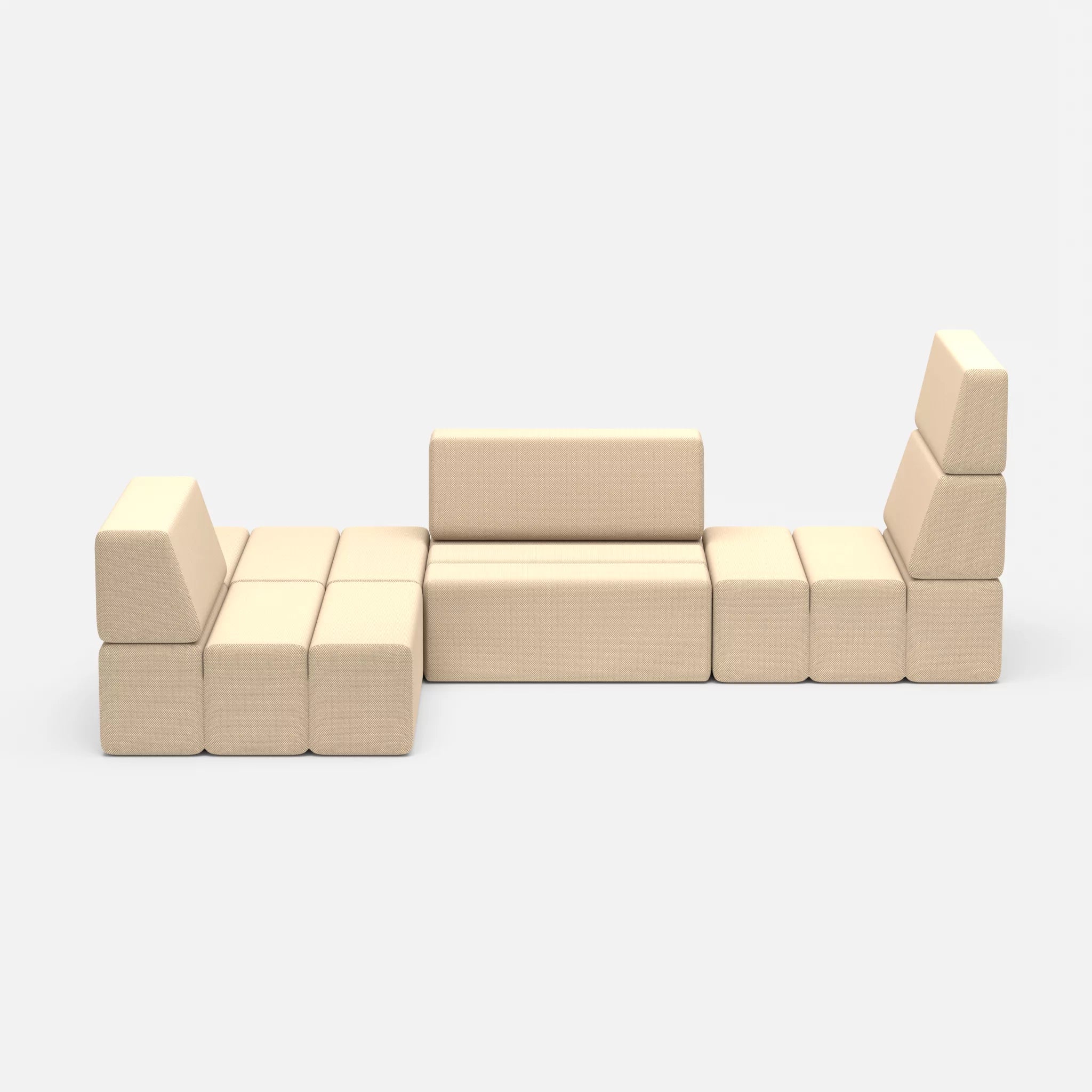 Ecksofa Bricks 1 novumcocos in Hellbraun von vorne