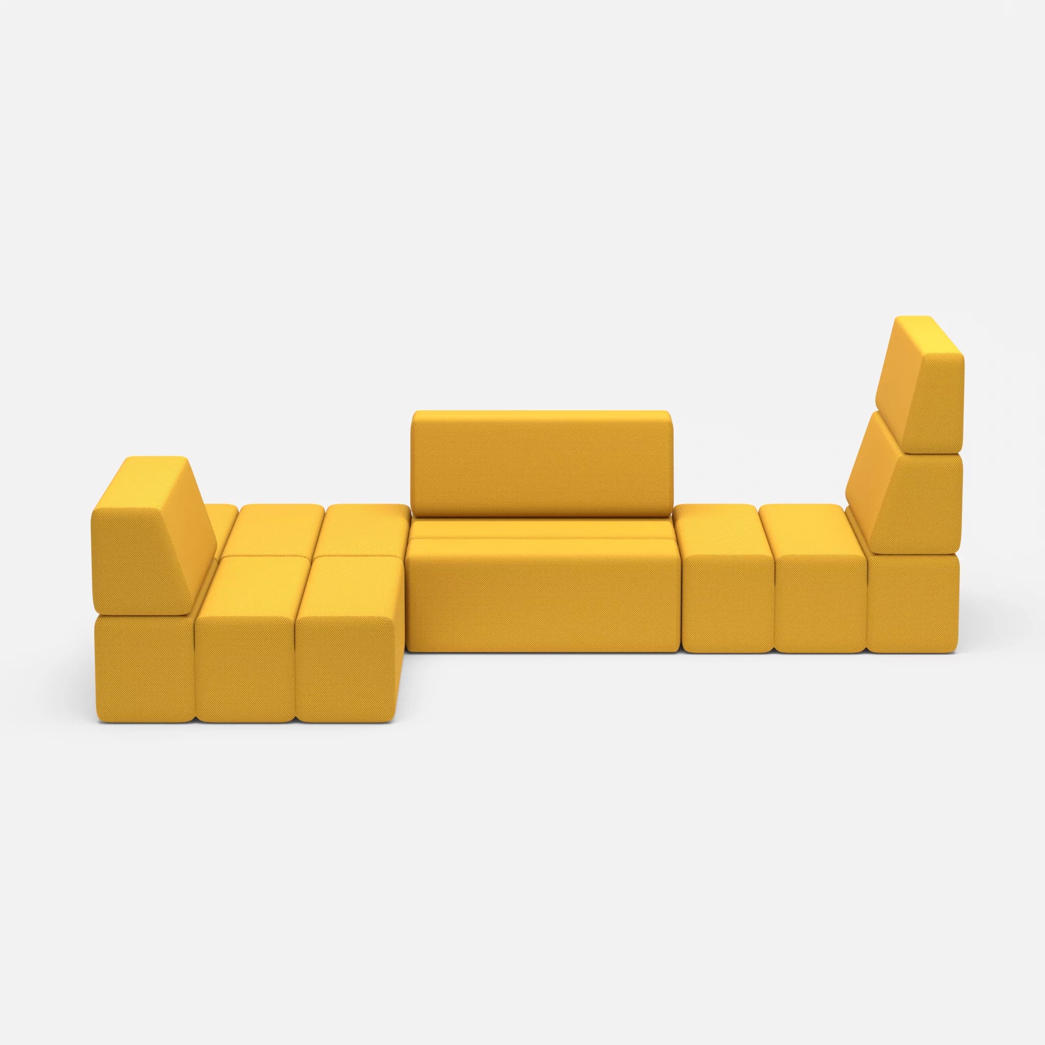 Ecksofa Bricks 1 novumcurry in Curry von vorne