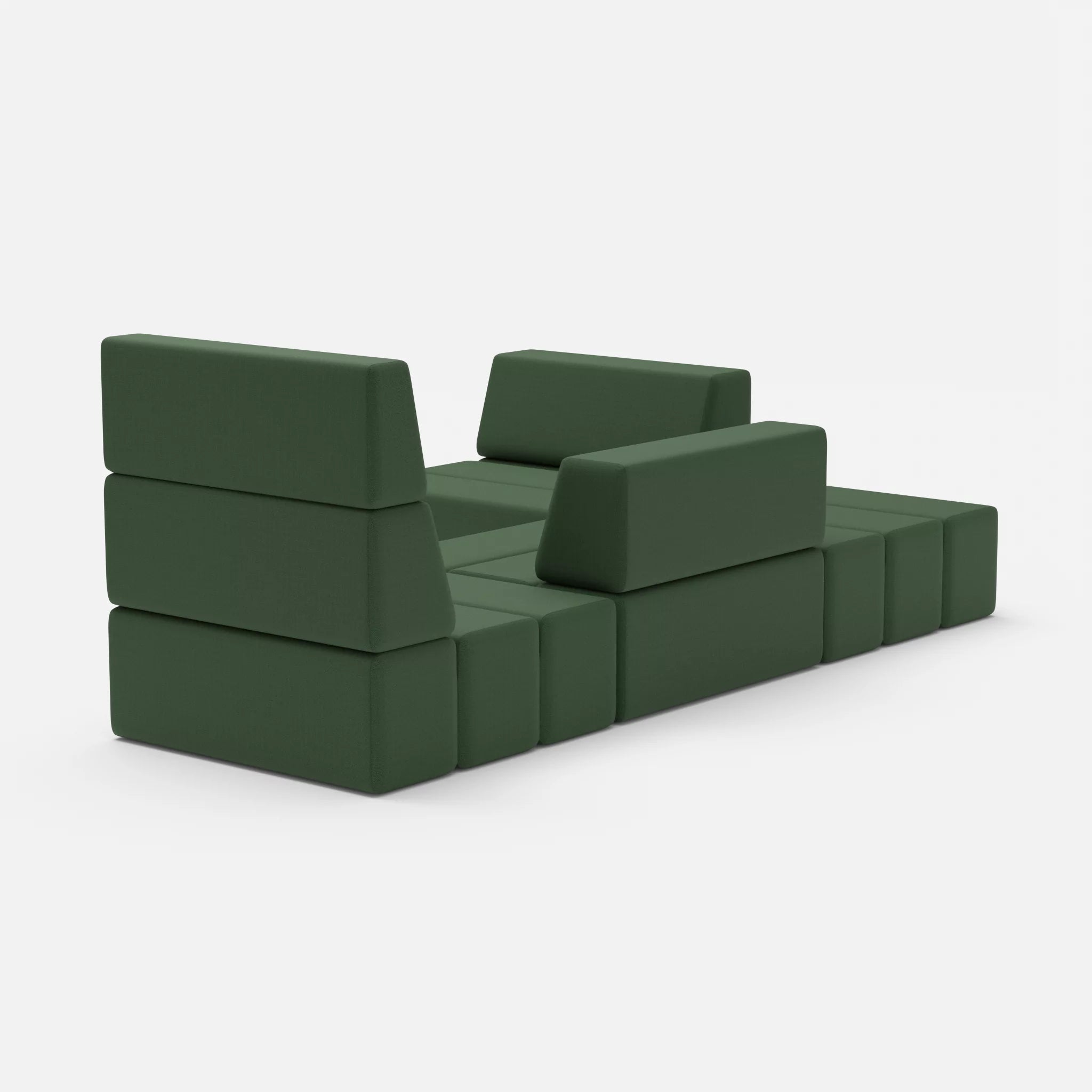 Ecksofa Bricks 1 radio7036 in Olive von hinten