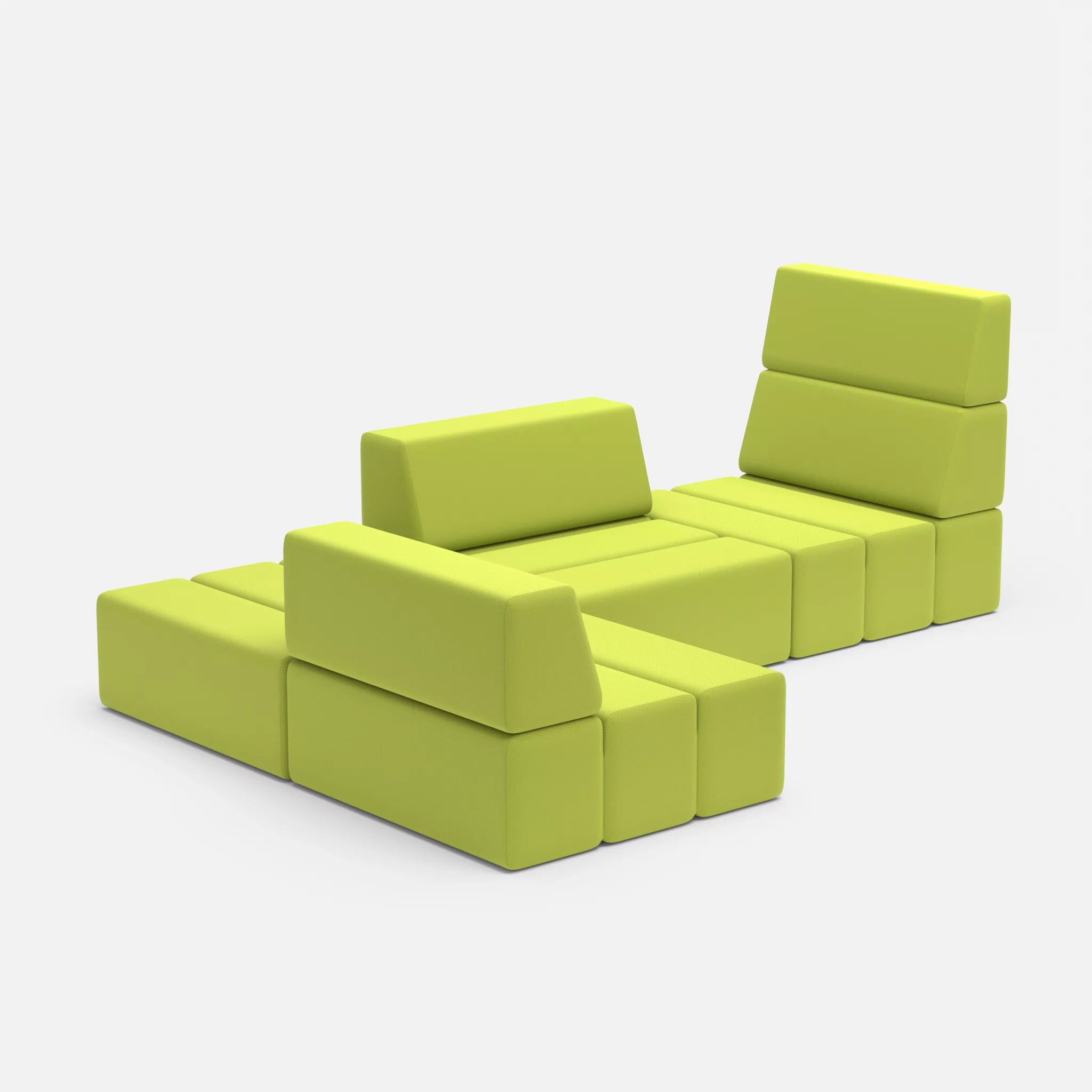 Ecksofa Bricks 1 radio7041 in Hellgrün von der Seite