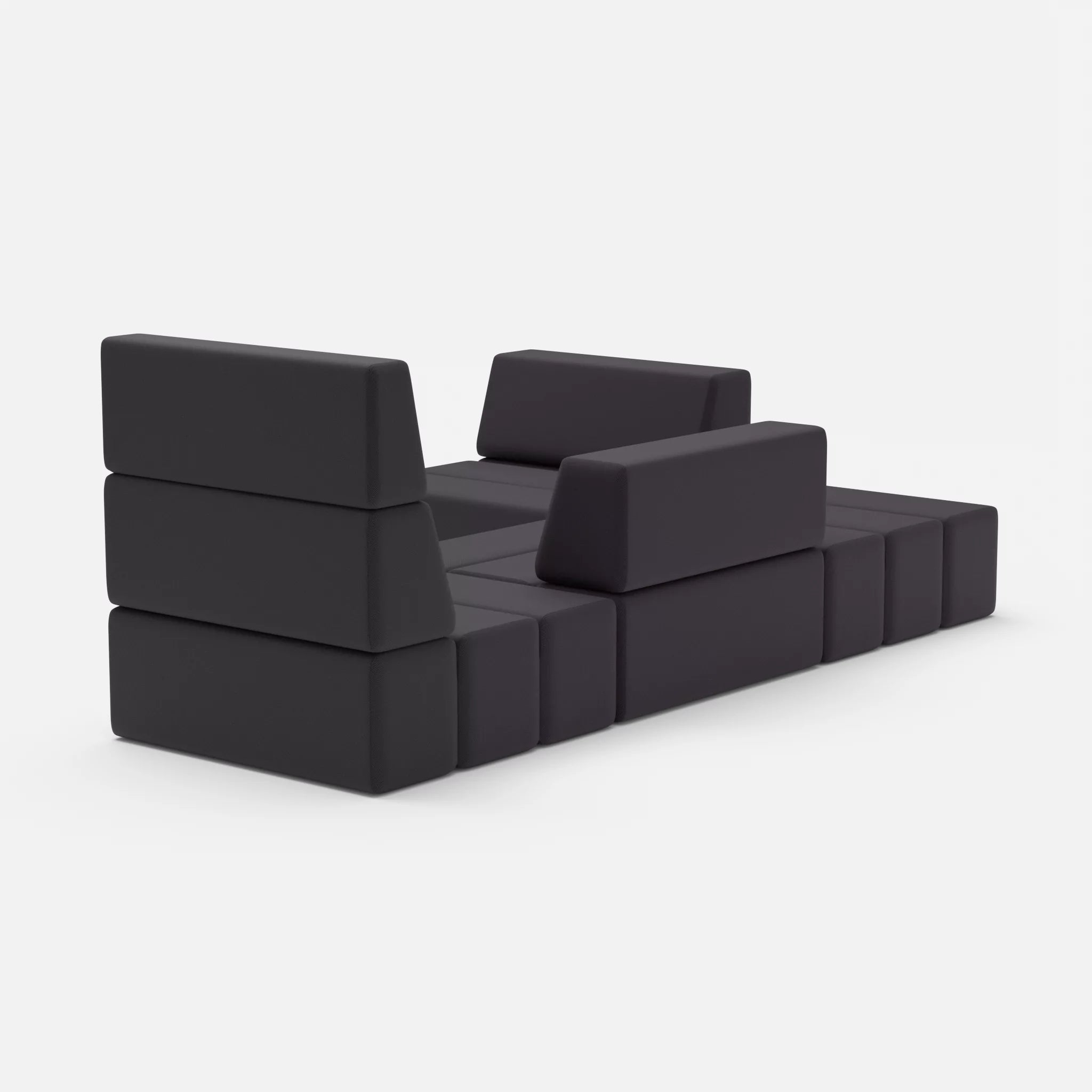 Ecksofa Bricks 1 radio8517 in Anthrazit von hinten