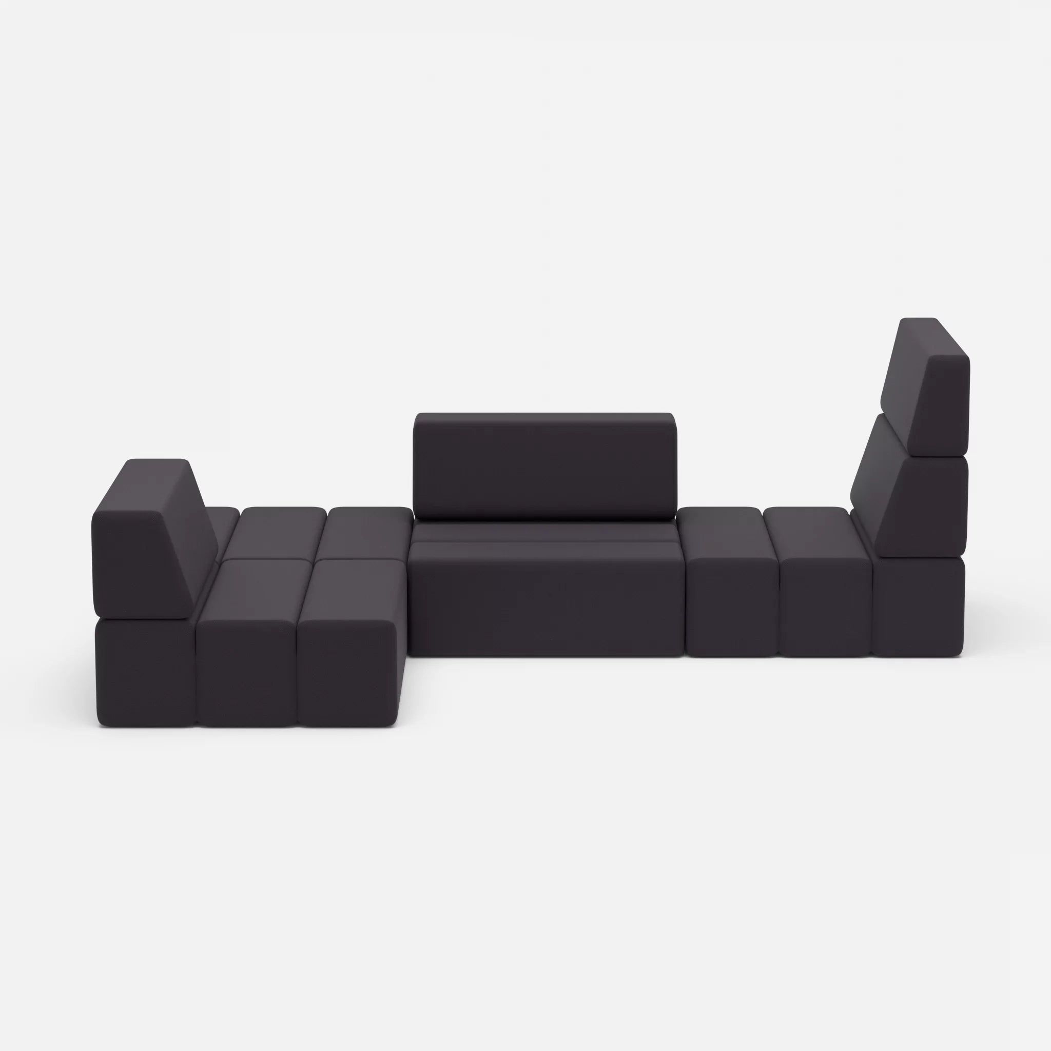 Ecksofa Bricks 1 radio8517 in Anthrazit von vorne