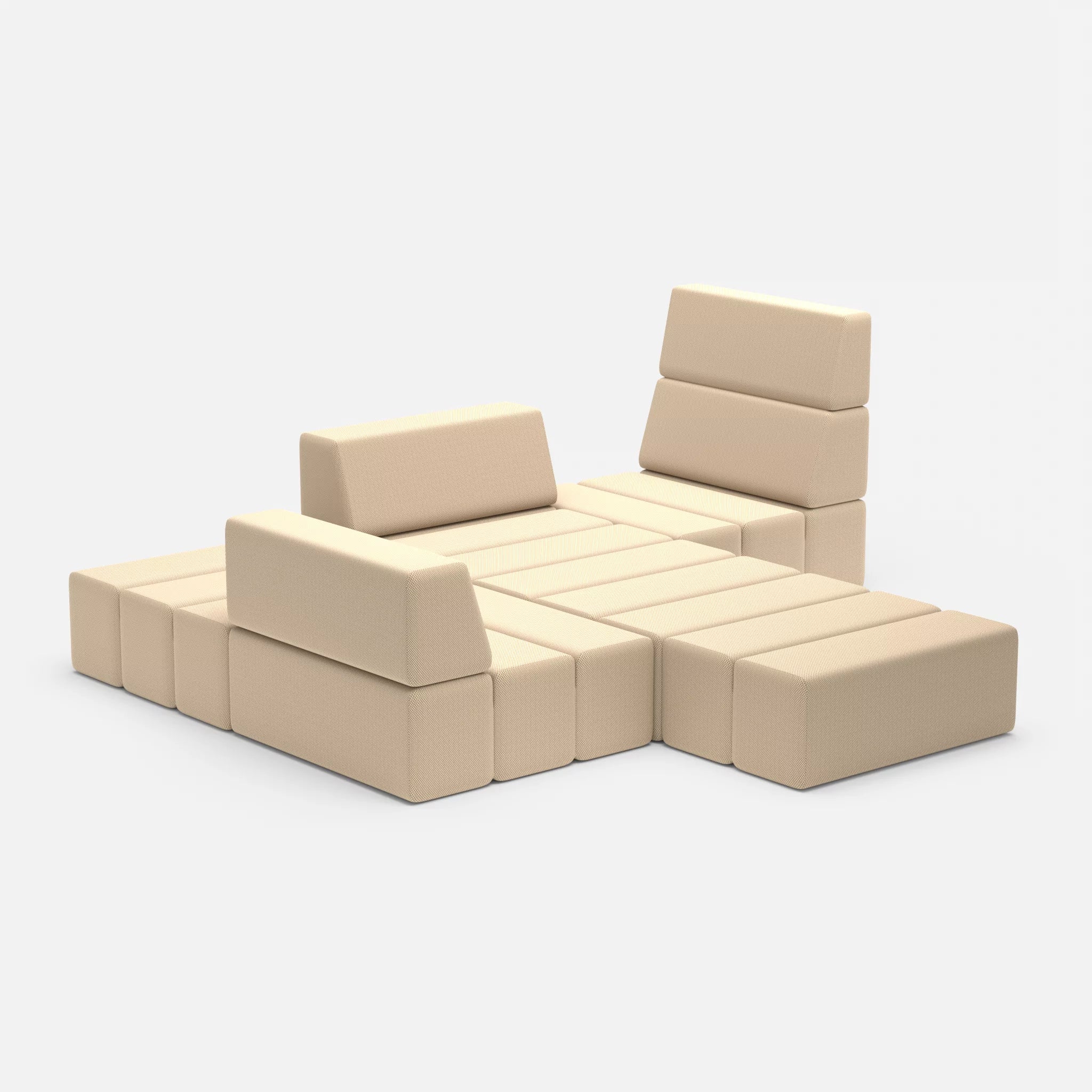 Ecksofa Bricks 3 novumcocos in Hellbraun von der Seite