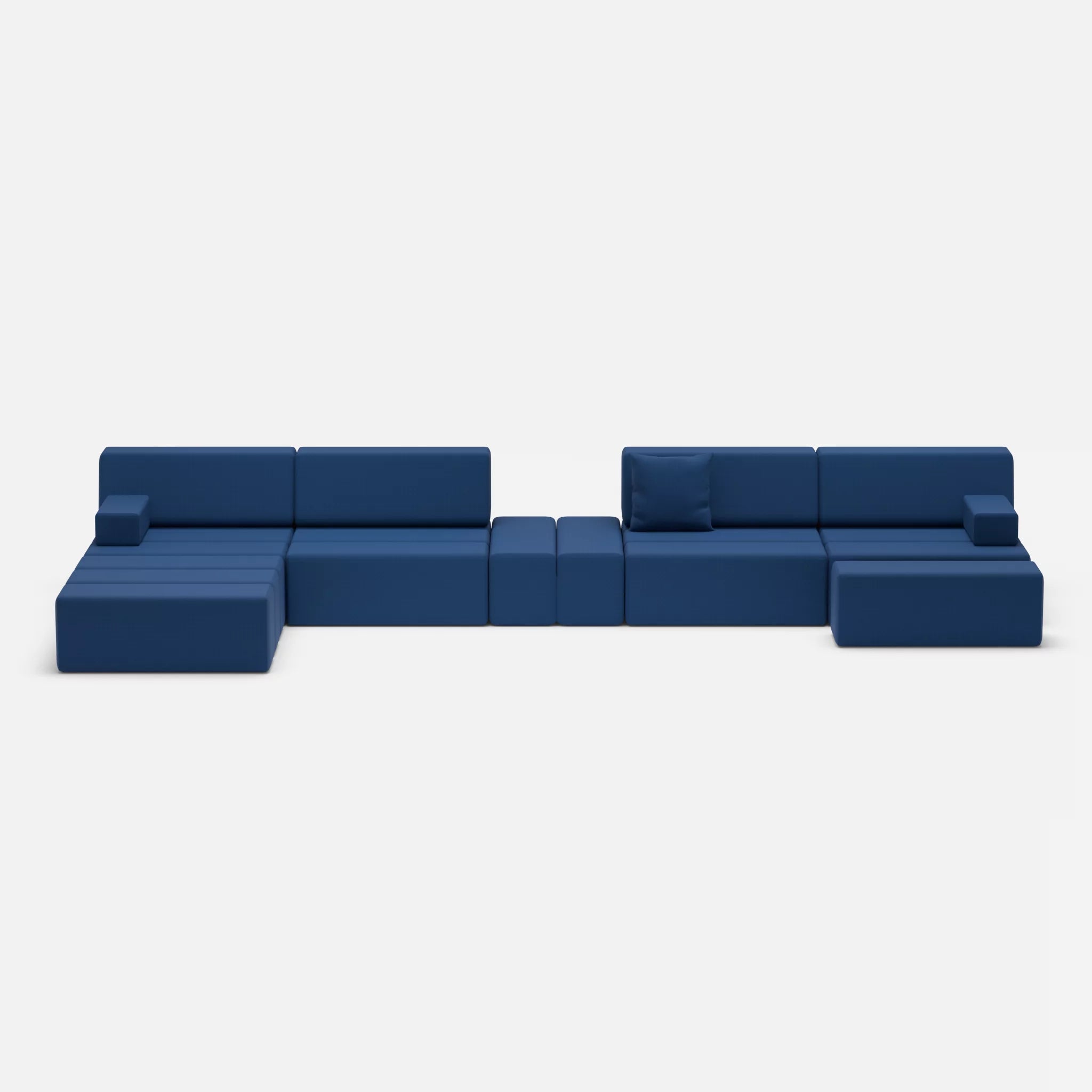 L Sofa Bricks 1 radio6512 in Dunkelblau von vorne